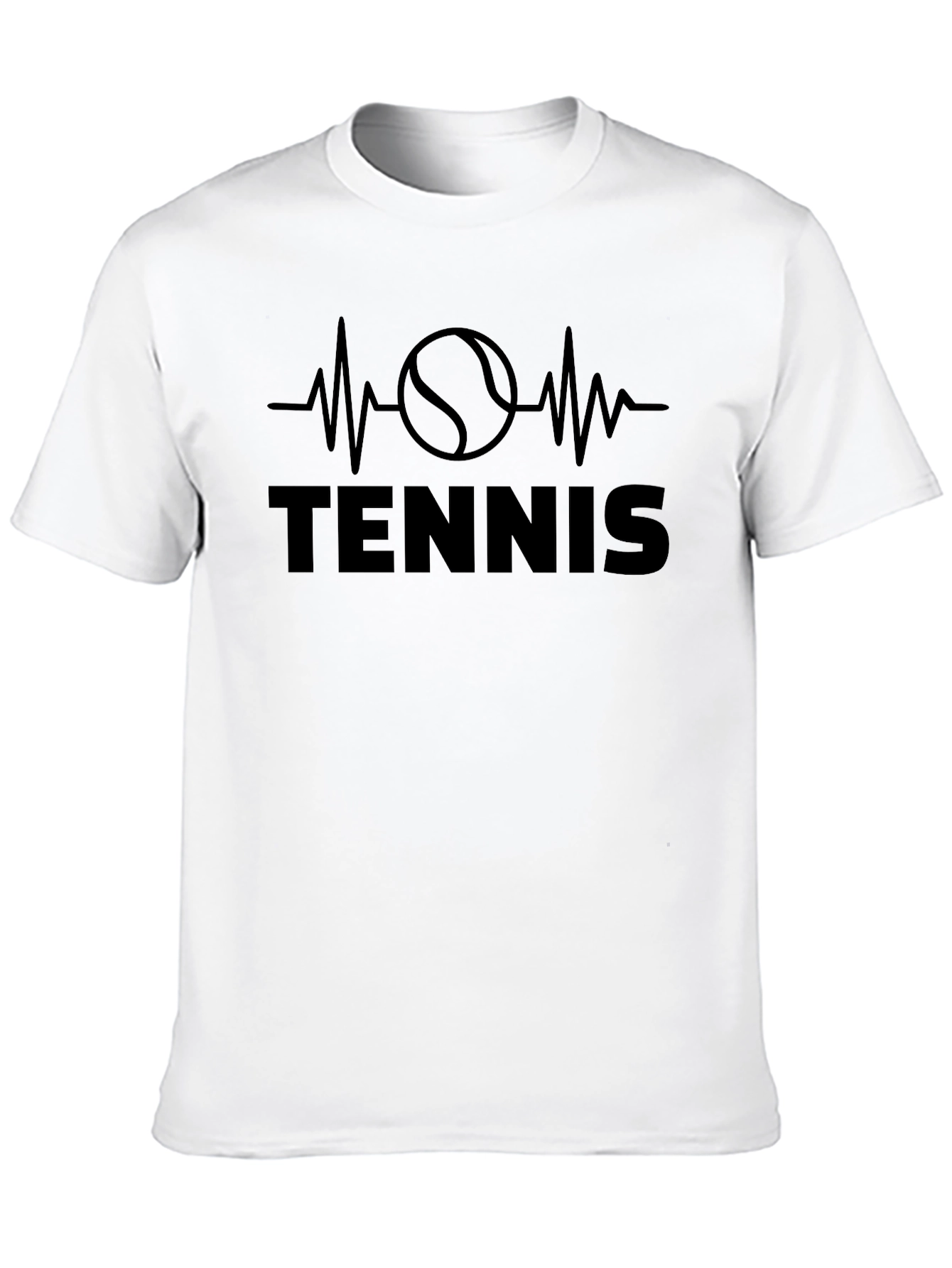 Tennis Heartbeat Graphic T-Shirt - Black