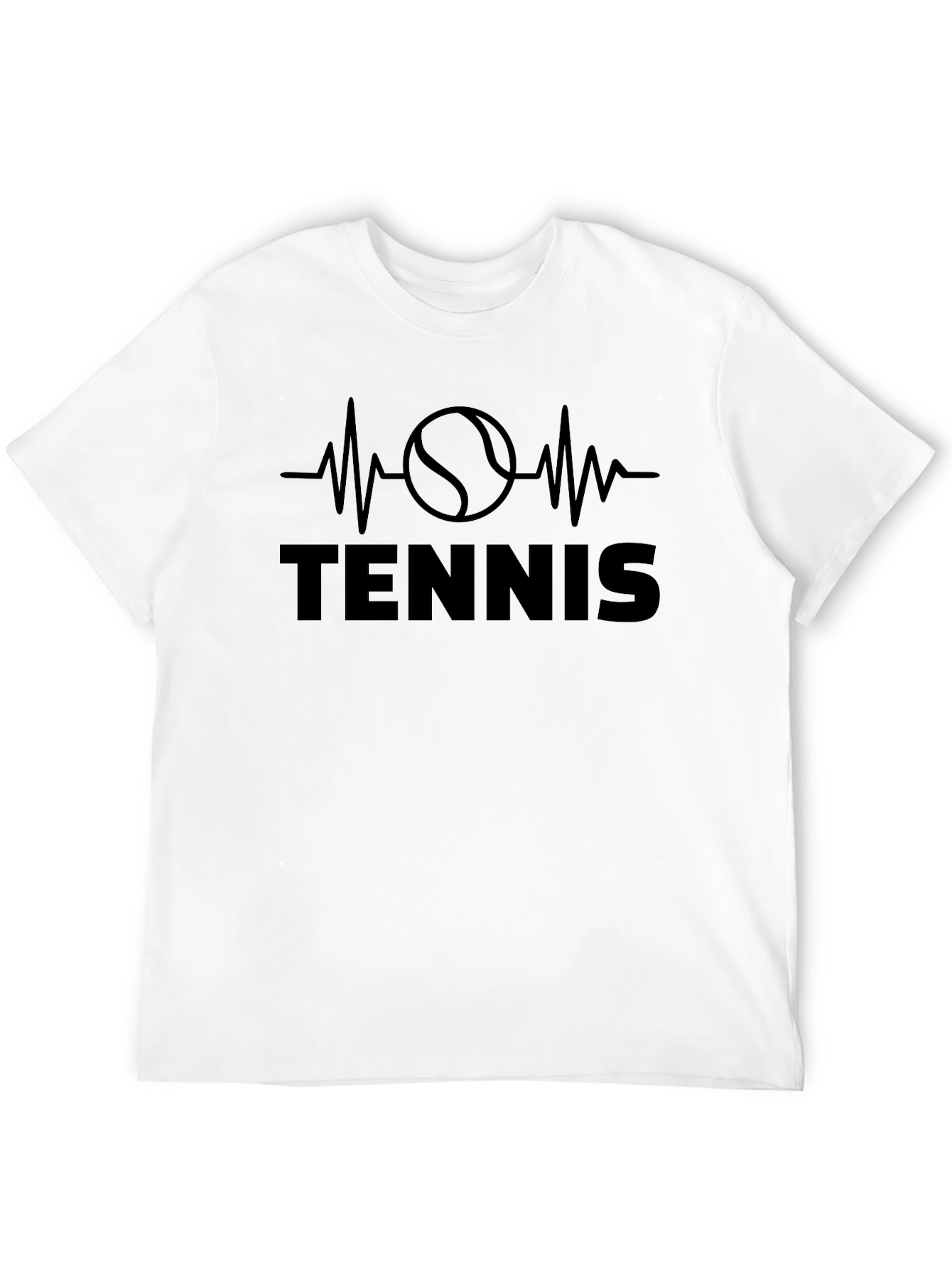 Tennis Heartbeat Graphic T-Shirt - Black