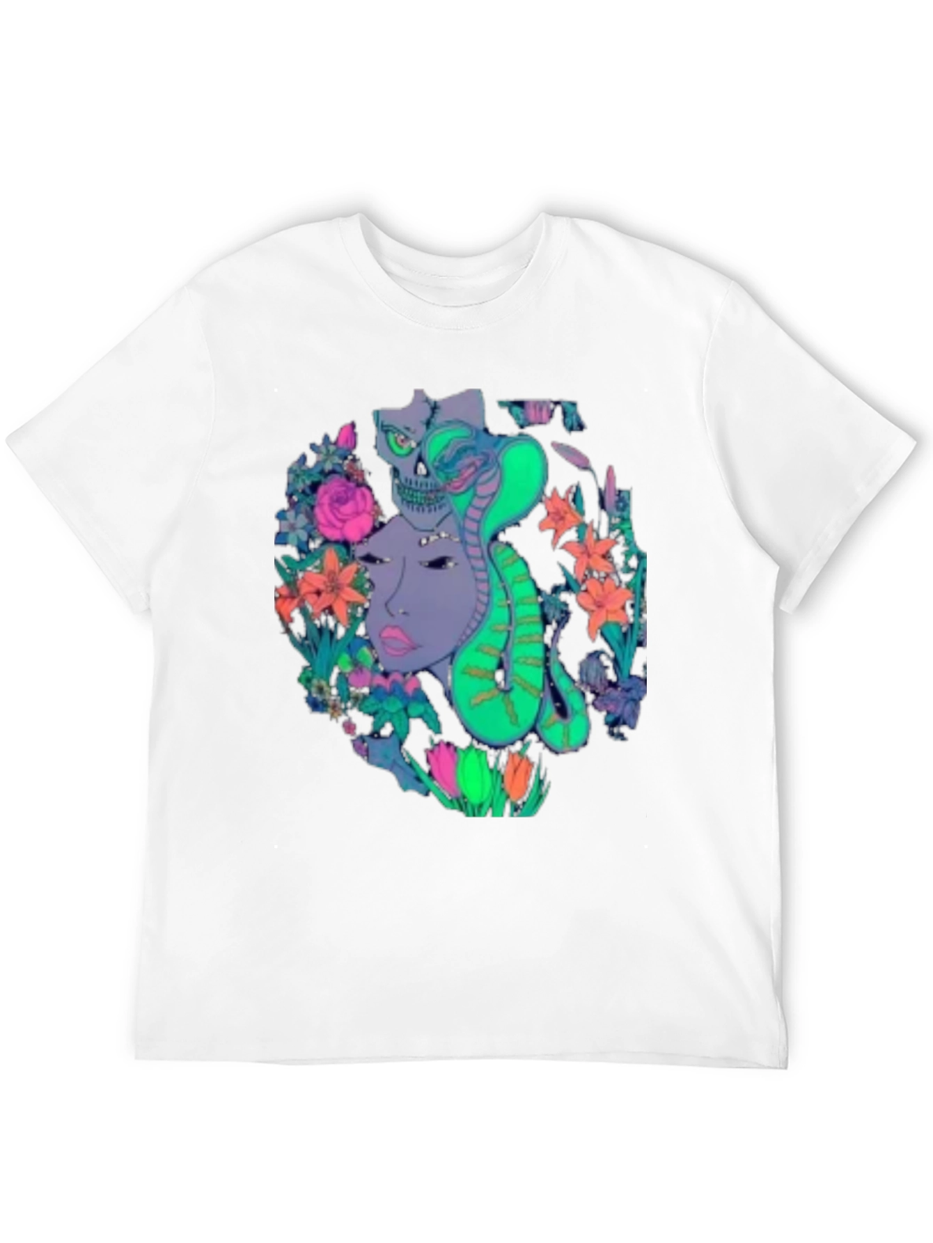 Medusa Cobra Floral Graphic T-Shirt
