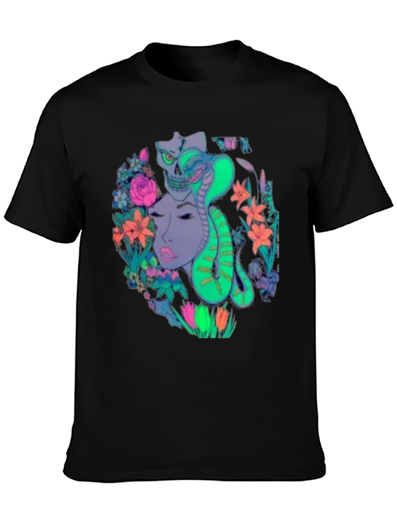 Medusa Cobra Floral Graphic T-Shirt
