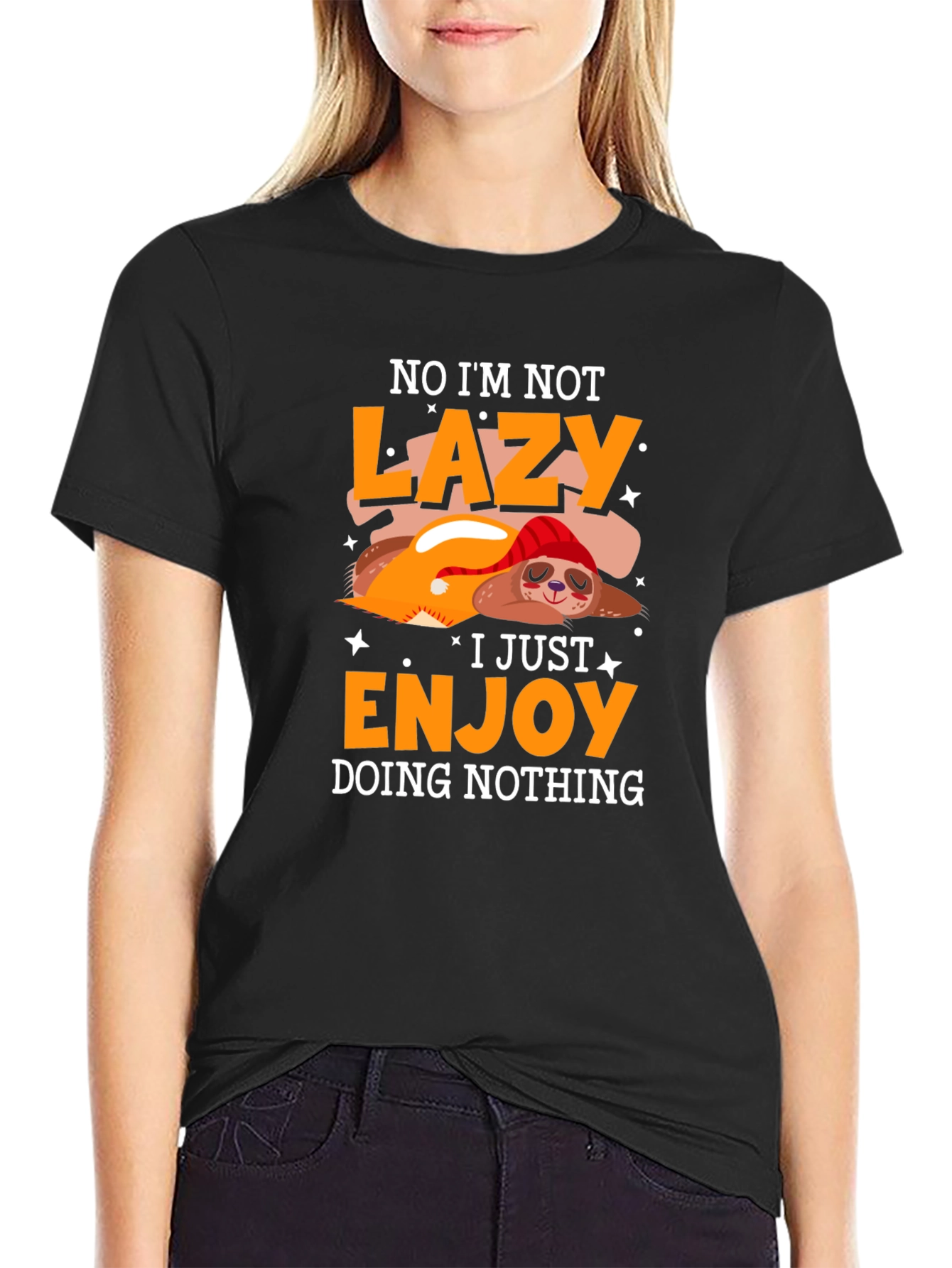 Lazy Sloth Graphic Tee - Enjoy Doing Nothing