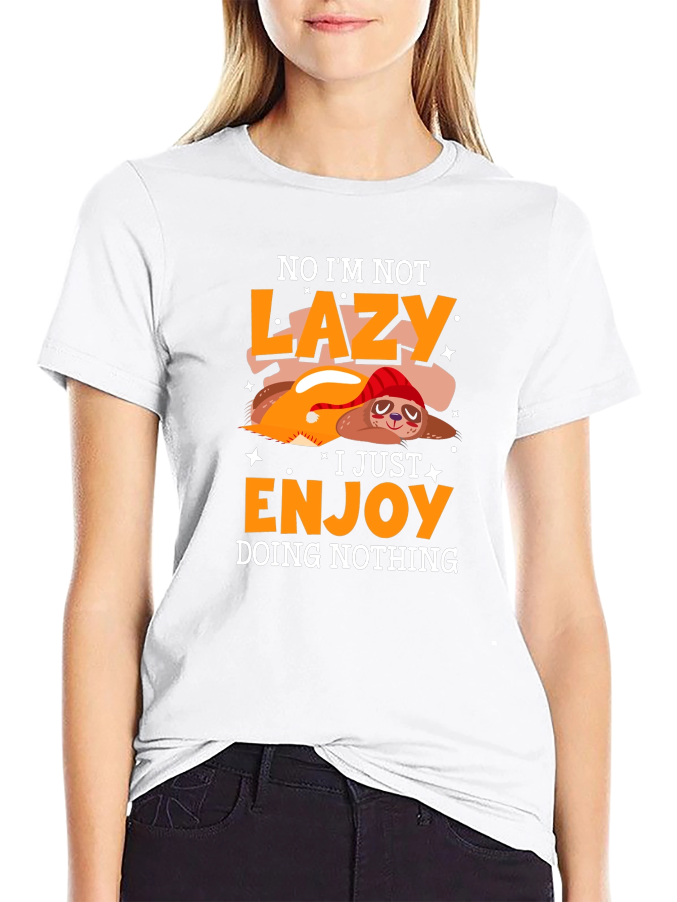 Lazy Sloth Graphic Tee - Enjoy Doing Nothing