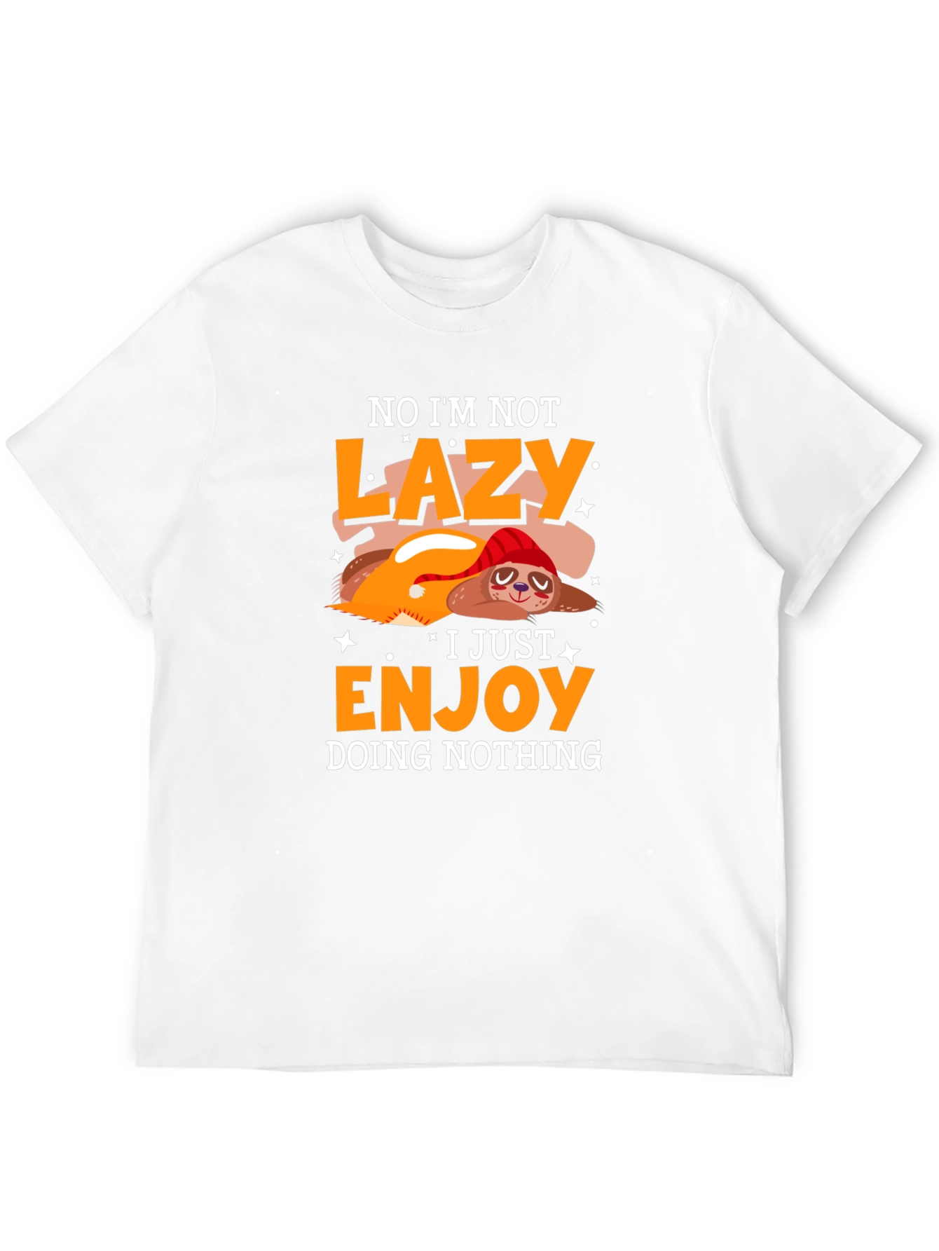 Lazy Sloth Graphic Tee - Enjoy Doing Nothing