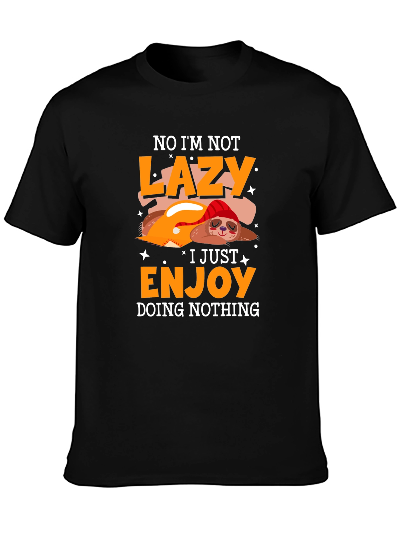 Lazy Sloth Graphic Tee - Enjoy Doing Nothing
