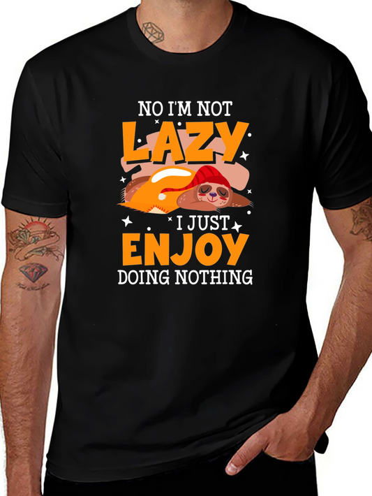 Lazy Sloth Graphic Tee - Enjoy Doing Nothing