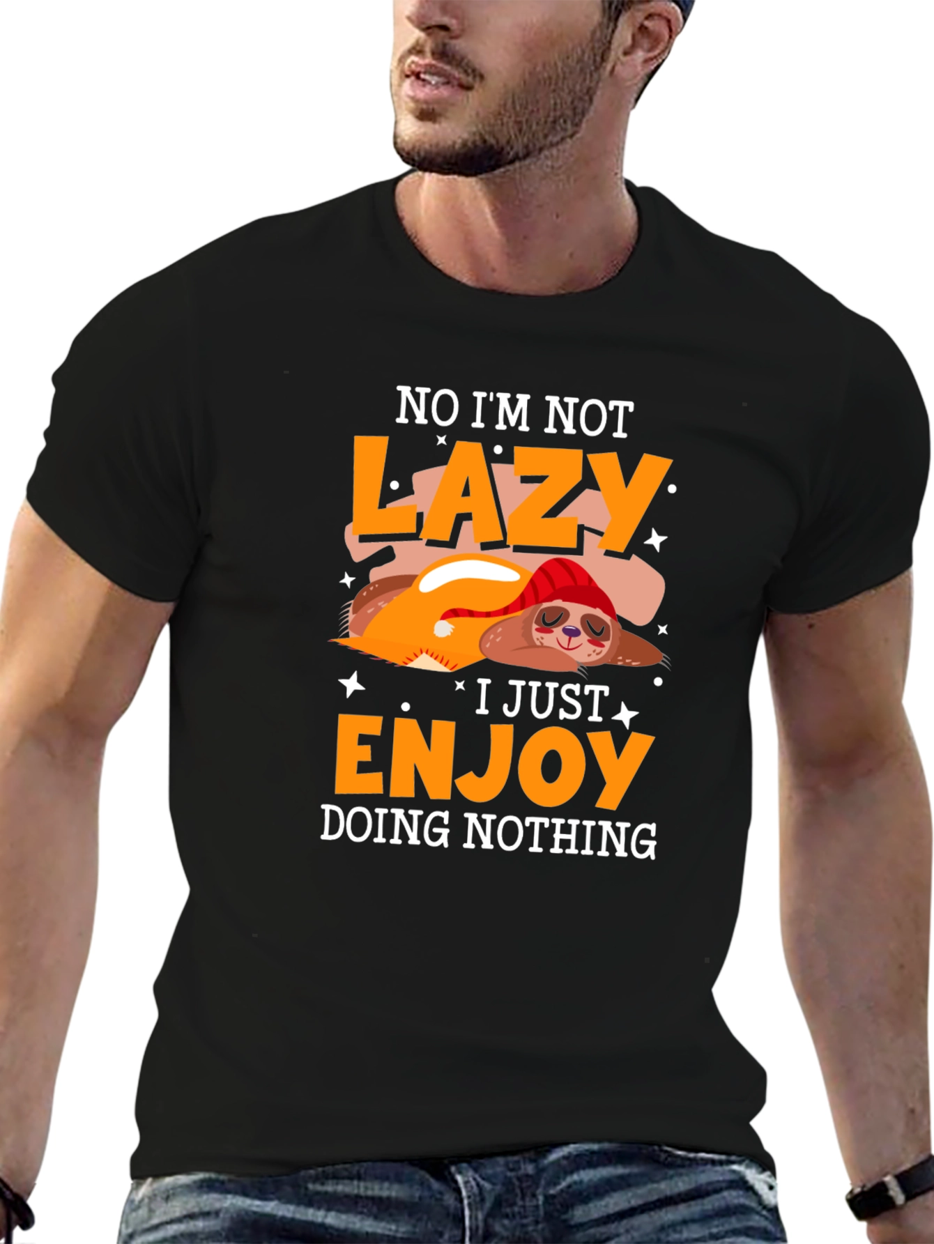 Lazy Sloth Graphic Tee - Enjoy Doing Nothing