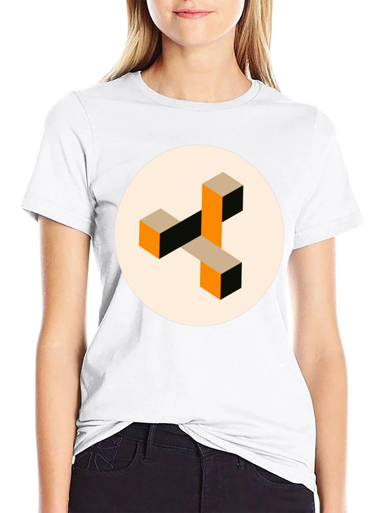 Abstract Geometric Graphic Print Crew Neck T-Shirt
