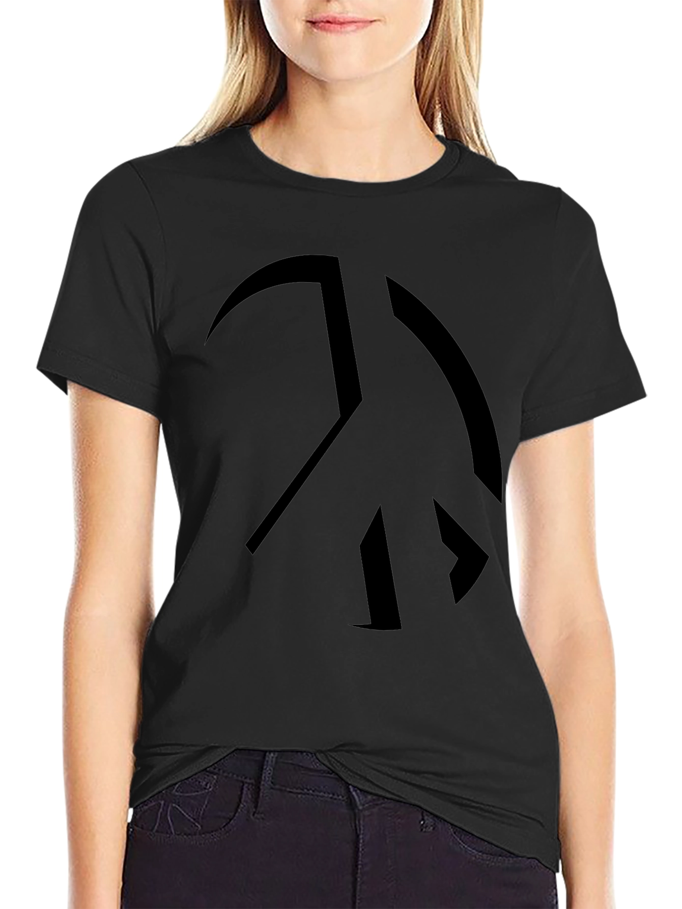 Peace Sign Black Graphic Tee - Soft Cotton Blend