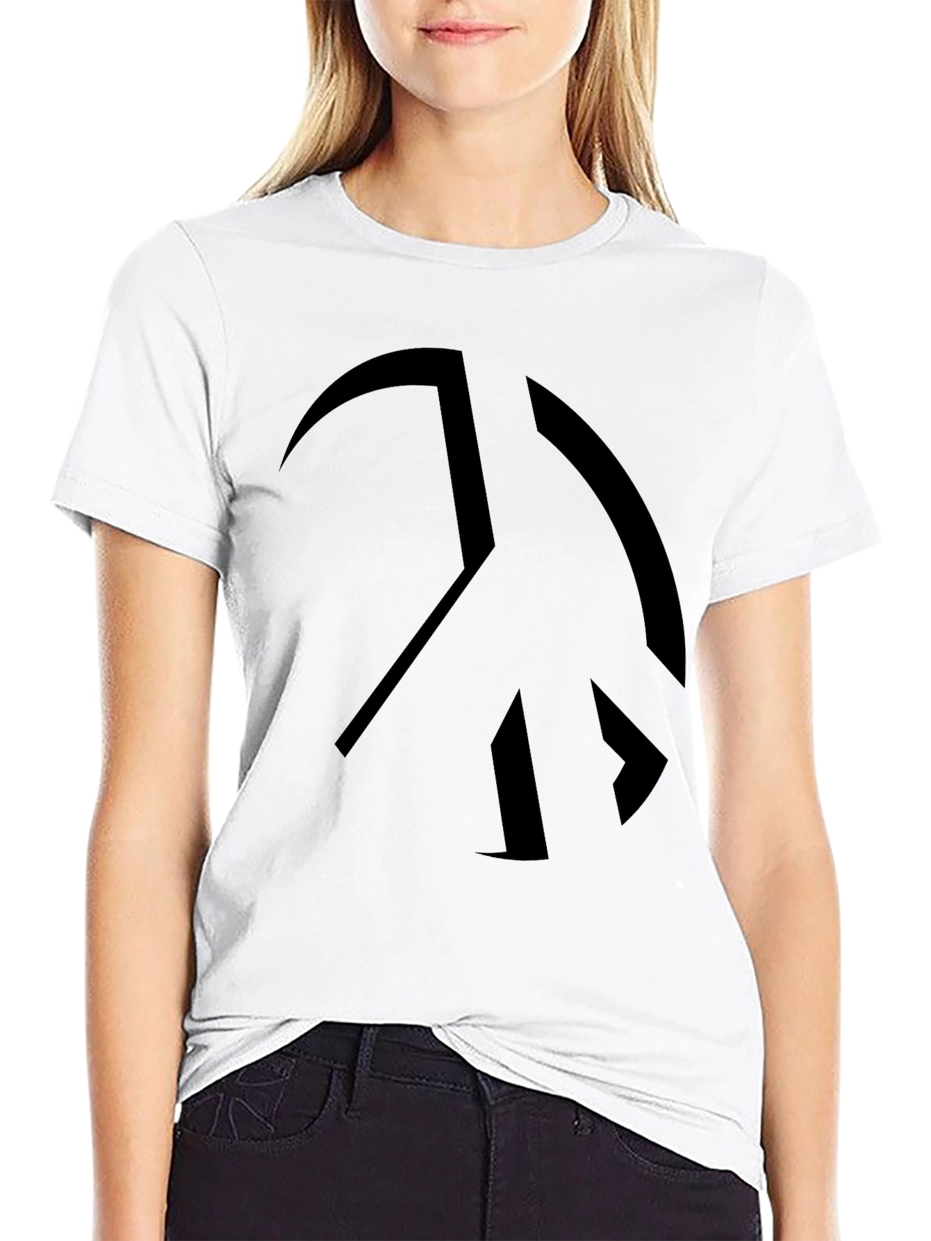 Peace Sign Black Graphic Tee - Soft Cotton Blend