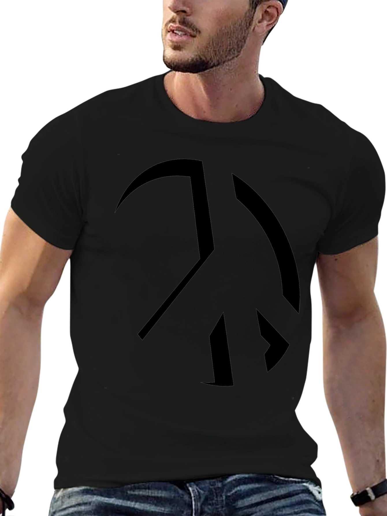 Peace Sign Black Graphic Tee - Soft Cotton Blend