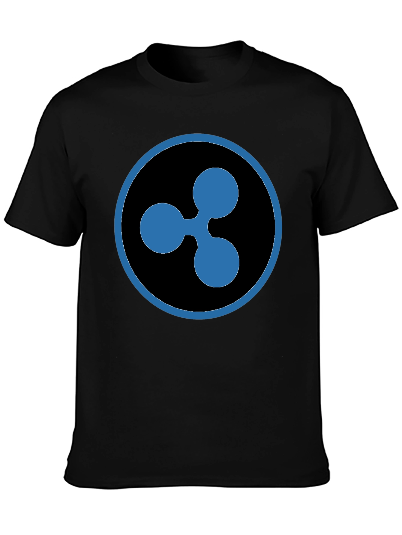 Ripple XRP Crypto T-Shirt - Black Cotton Crew Neck