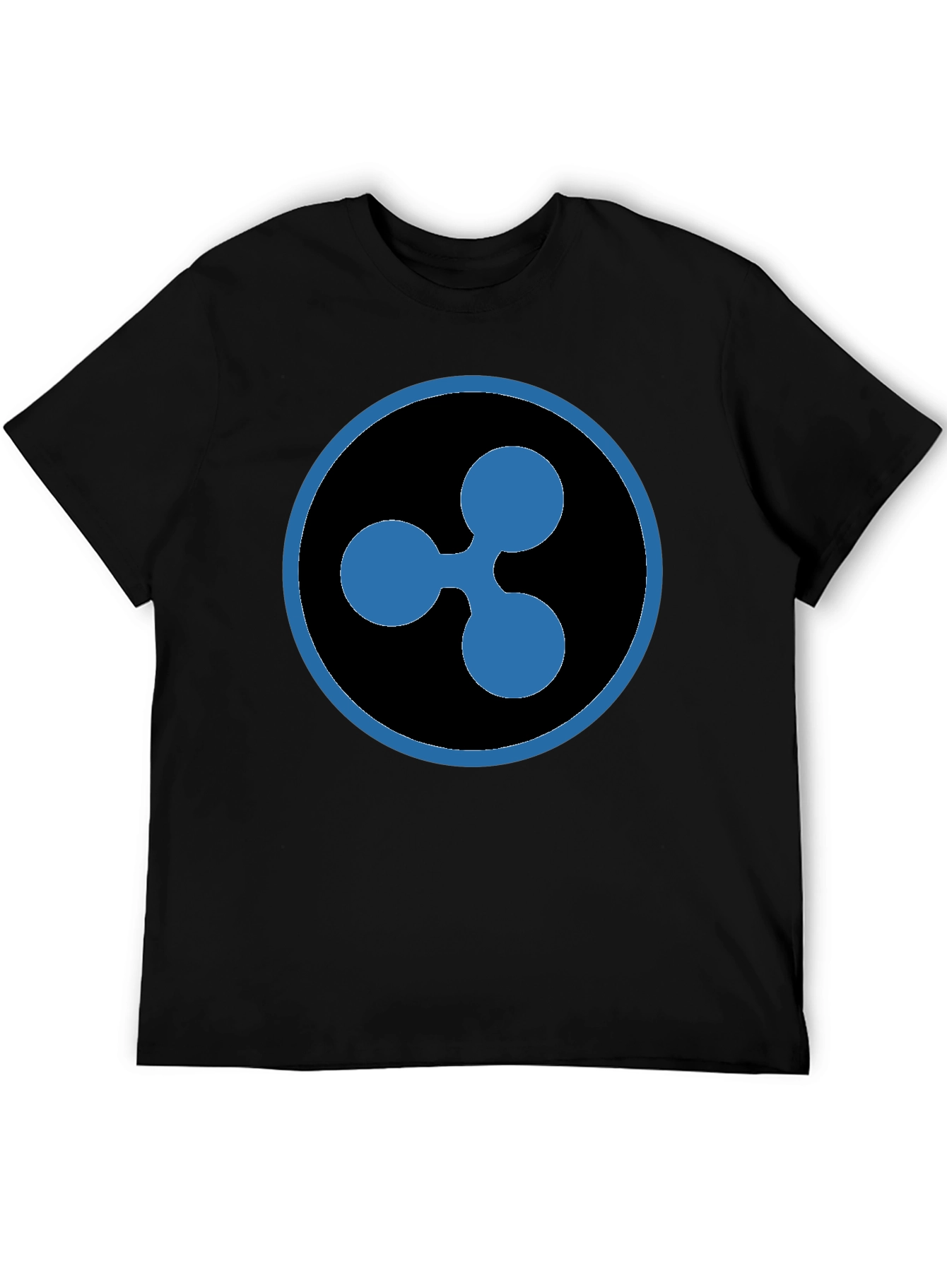 Ripple XRP Crypto T-Shirt - Black Cotton Crew Neck