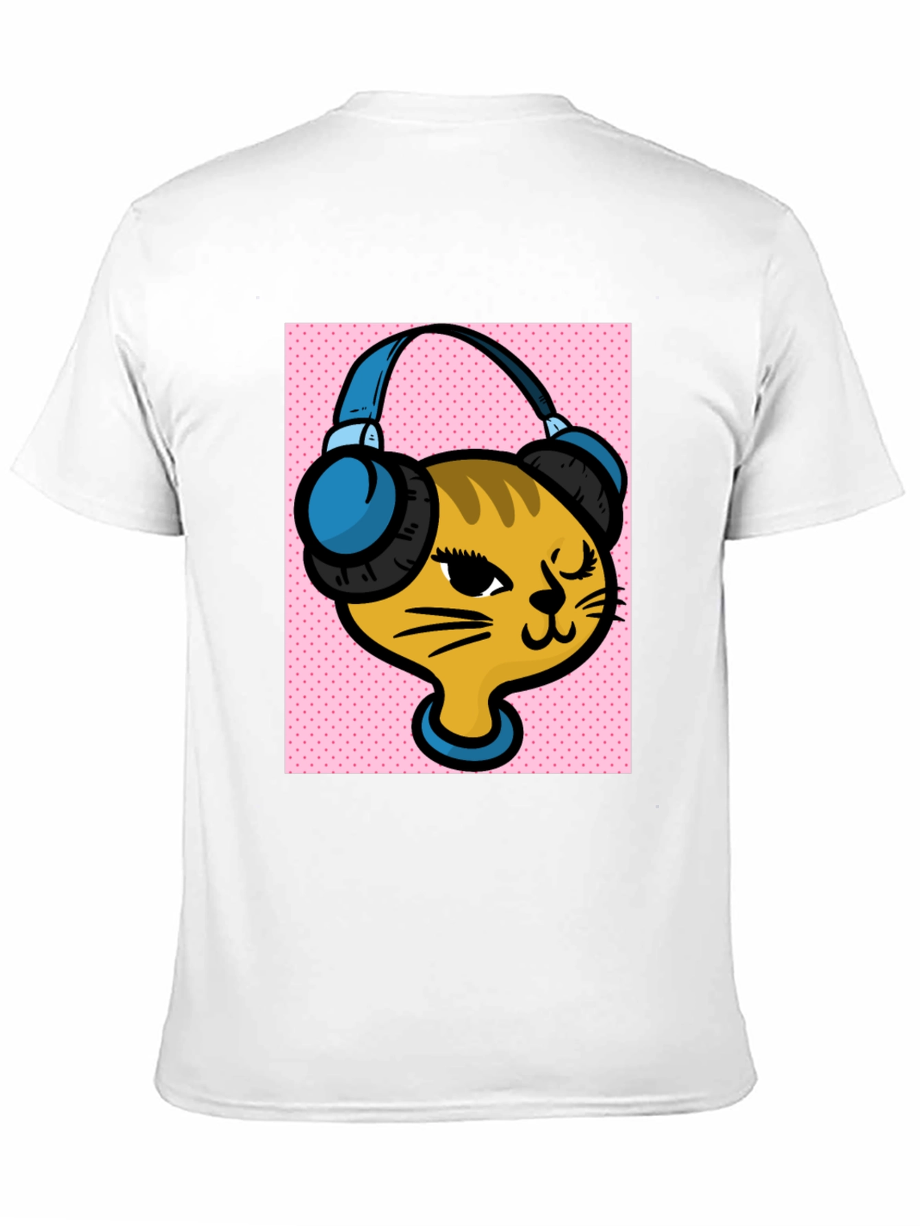 DJ Cat Graphic Tee - Stylish Black Cotton T-Shirt