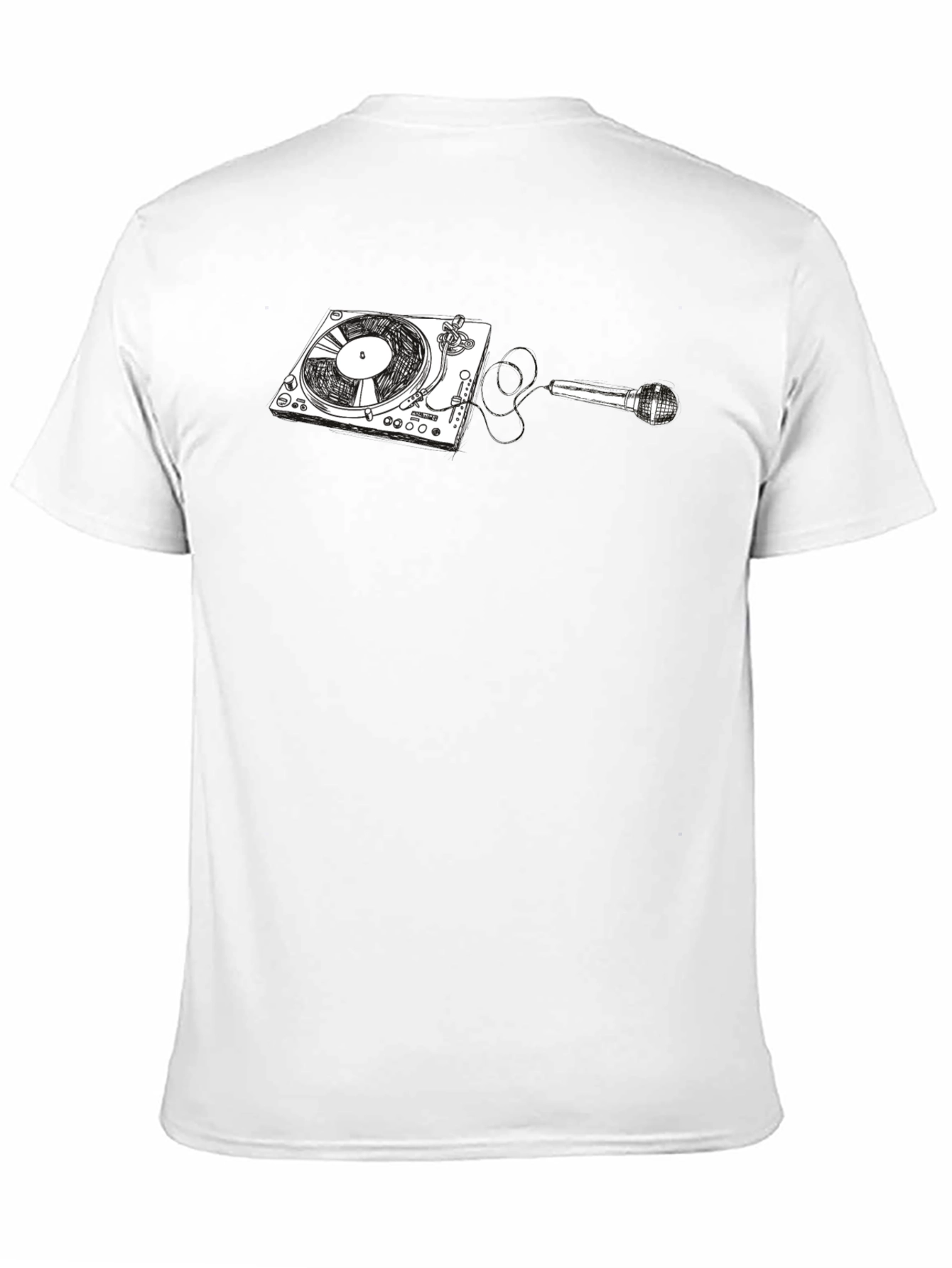 DJ Turntable and Microphone Graphic Tee - Black