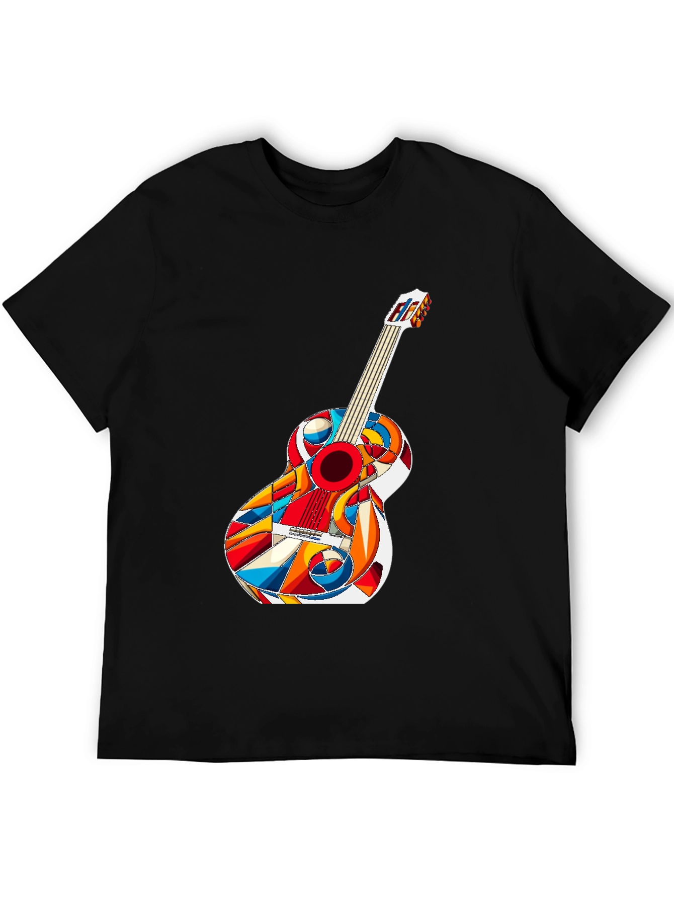 Abstract Guitar Graphic Tee - Modern Music Lover Shirt
