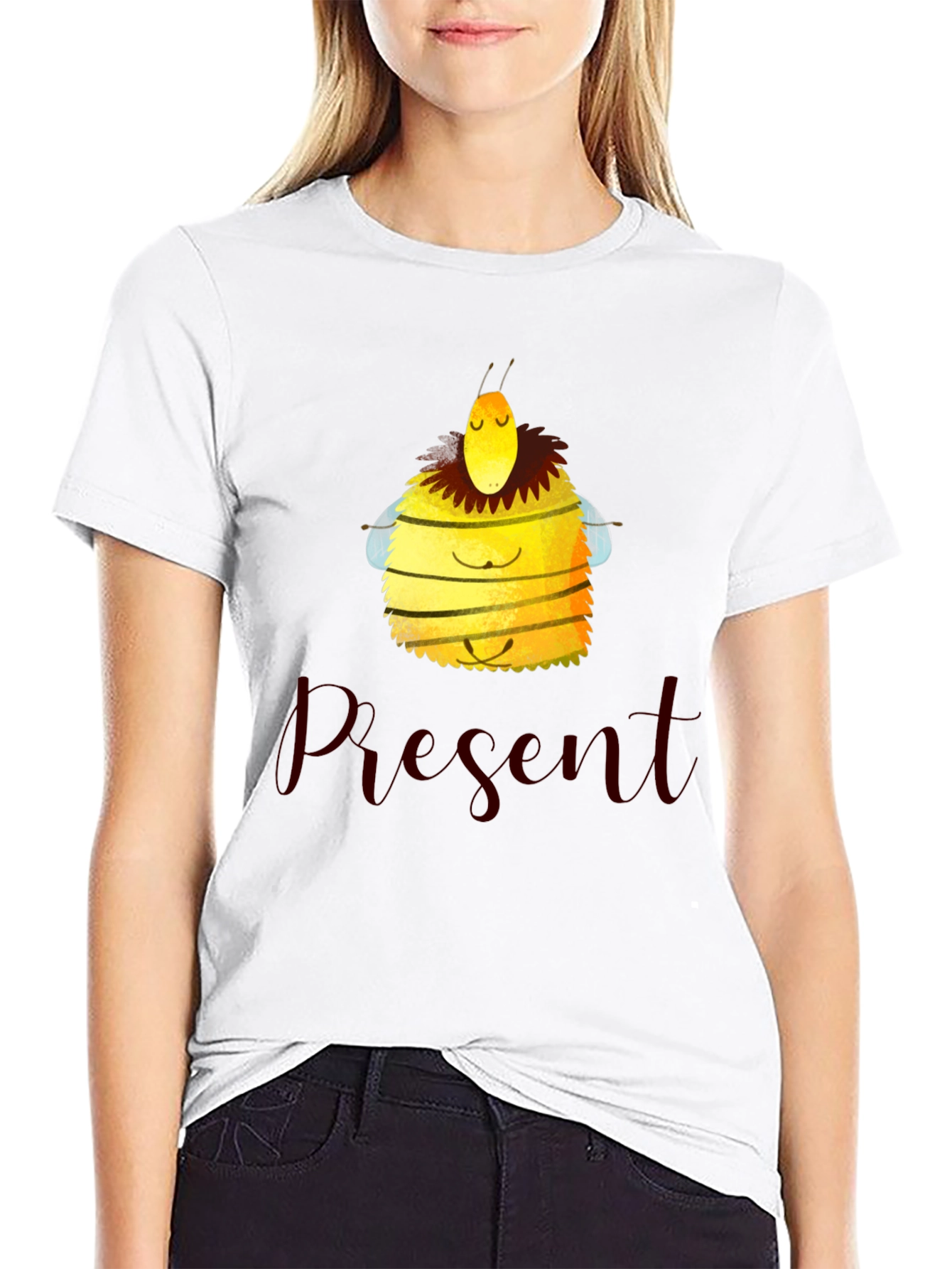 Meditating Bee Graphic Tee - Present Moment Apparel