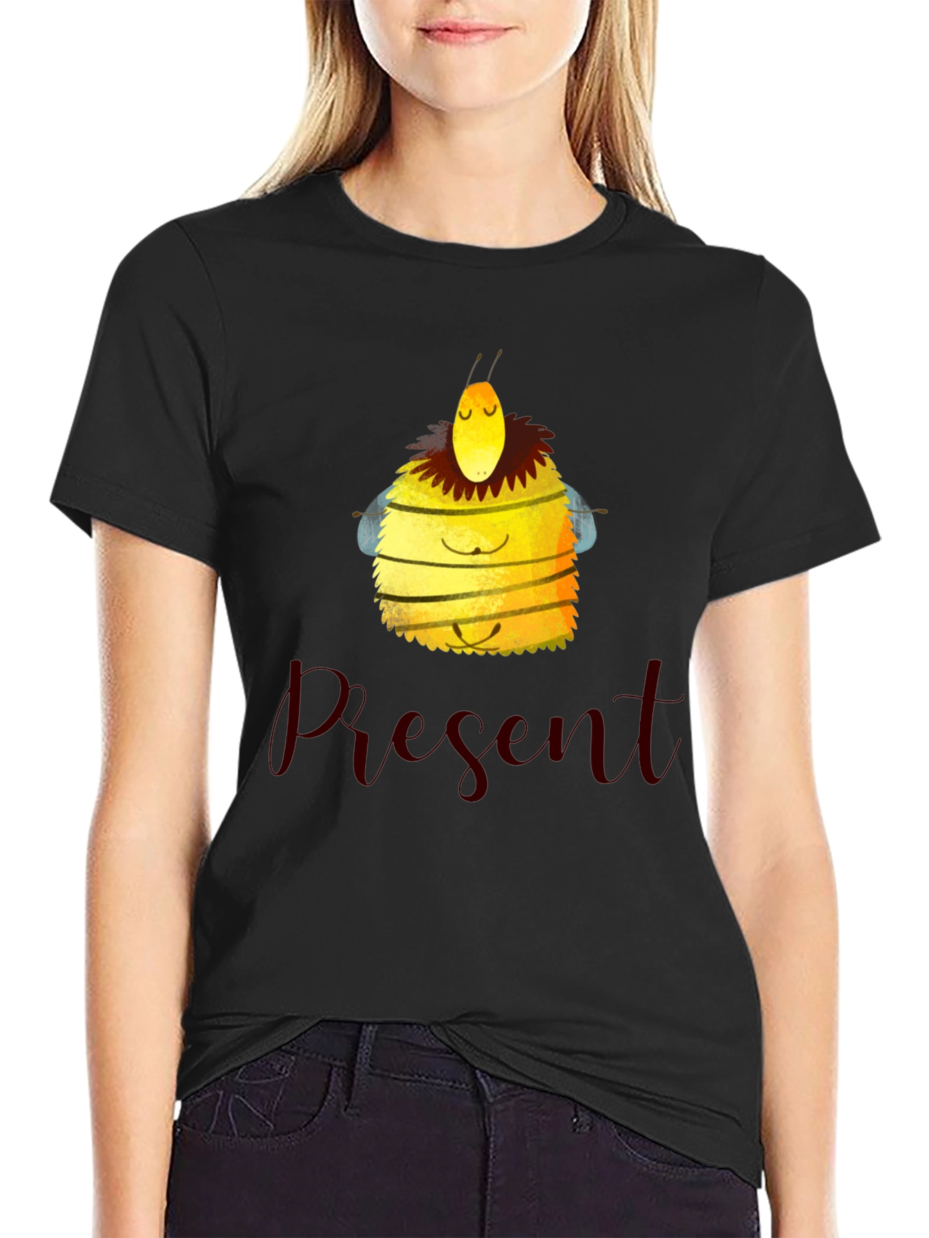 Meditating Bee Graphic Tee - Present Moment Apparel