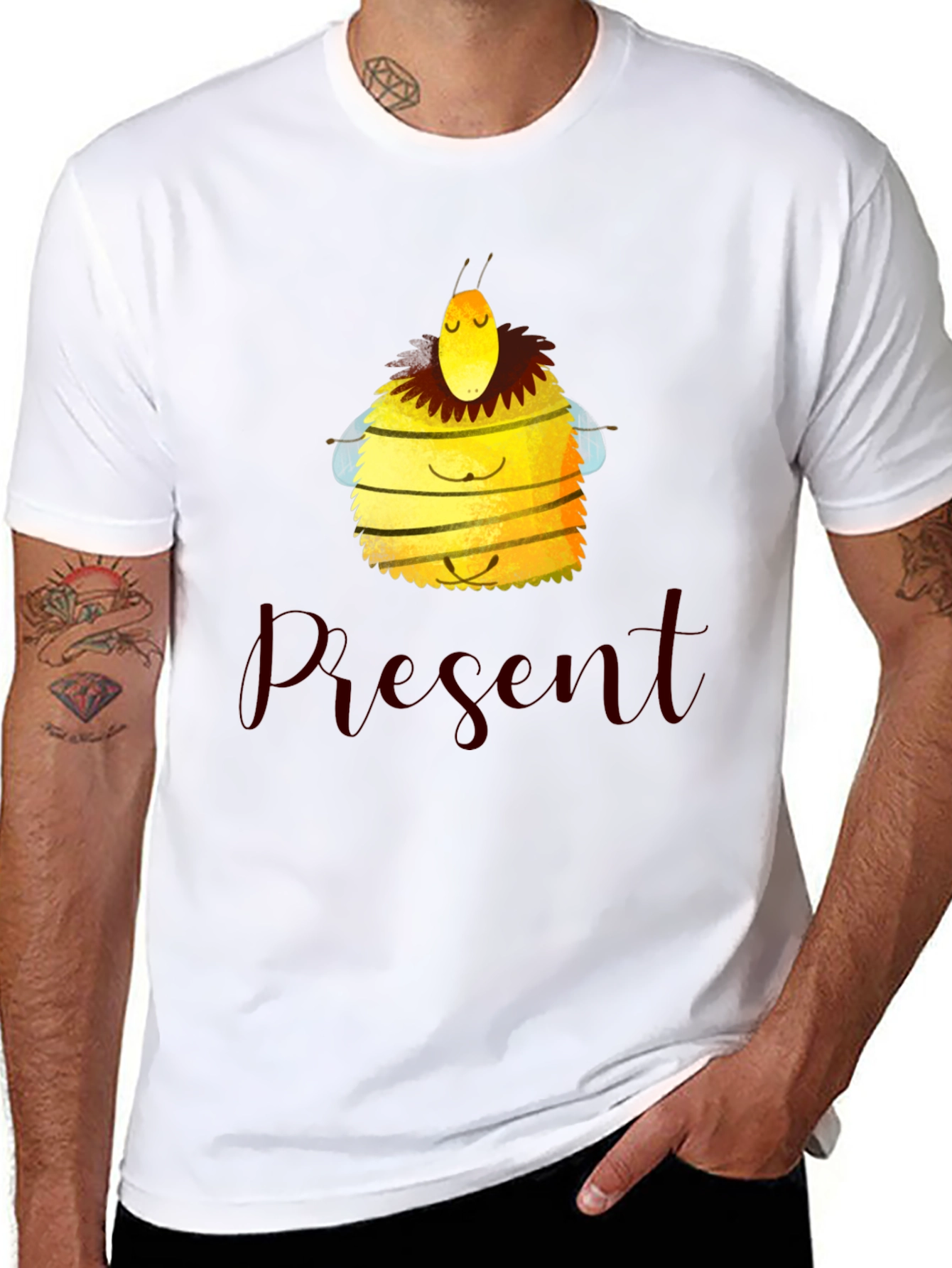 Meditating Bee Graphic Tee - Present Moment Apparel
