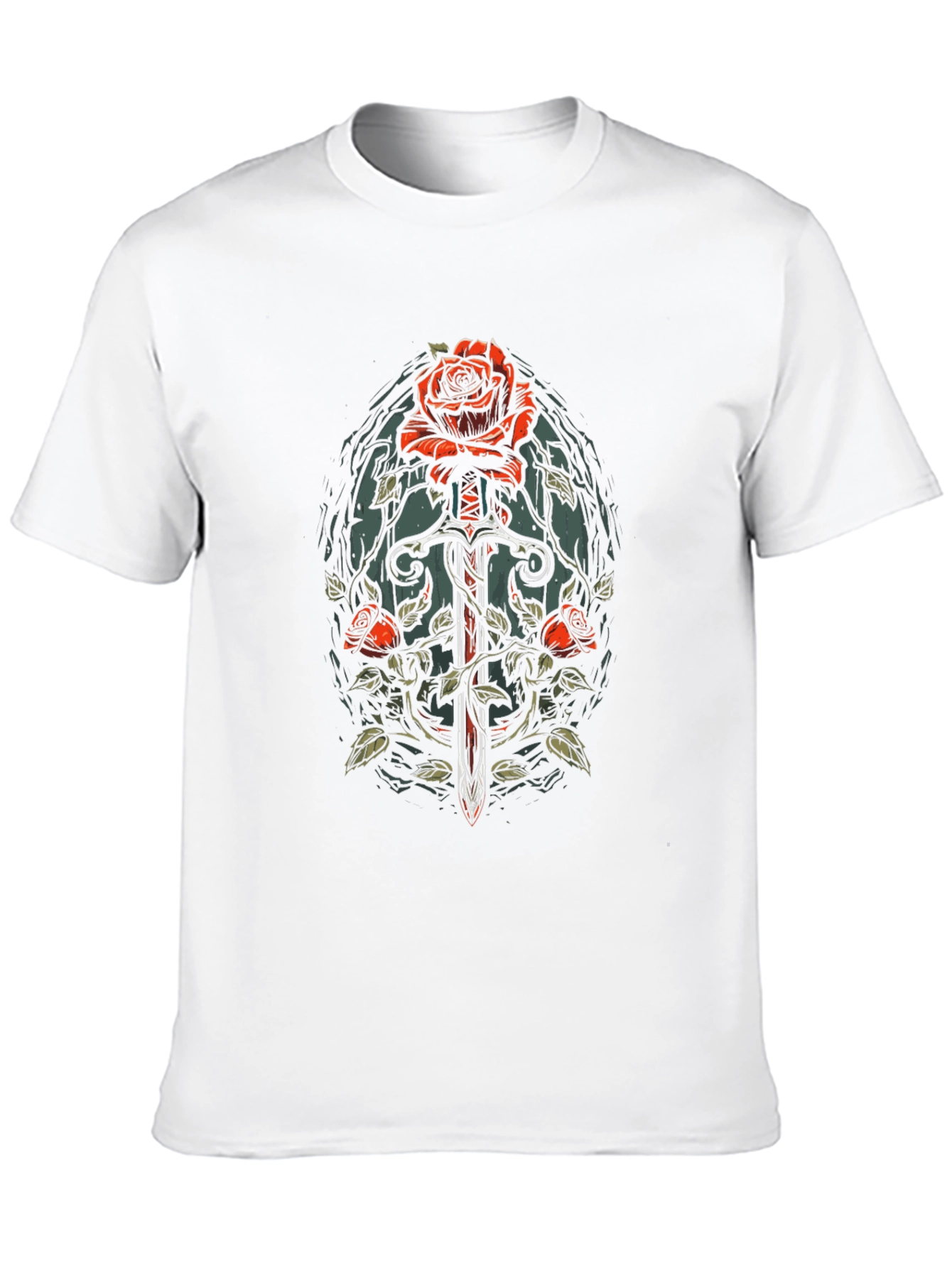 Rose & Sword Graphic Tee - Edgy Style