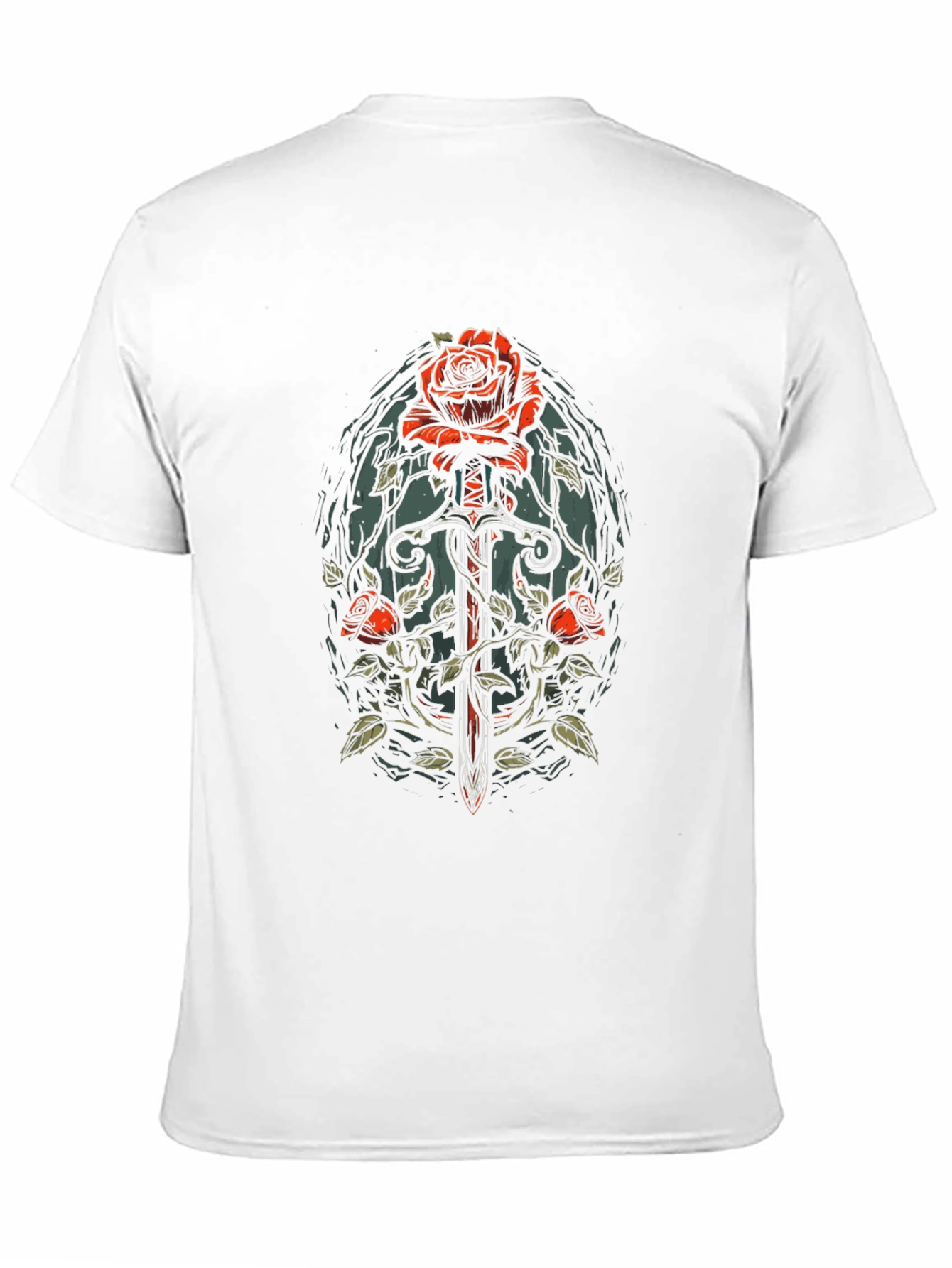 Rose & Sword Graphic Tee - Edgy Style