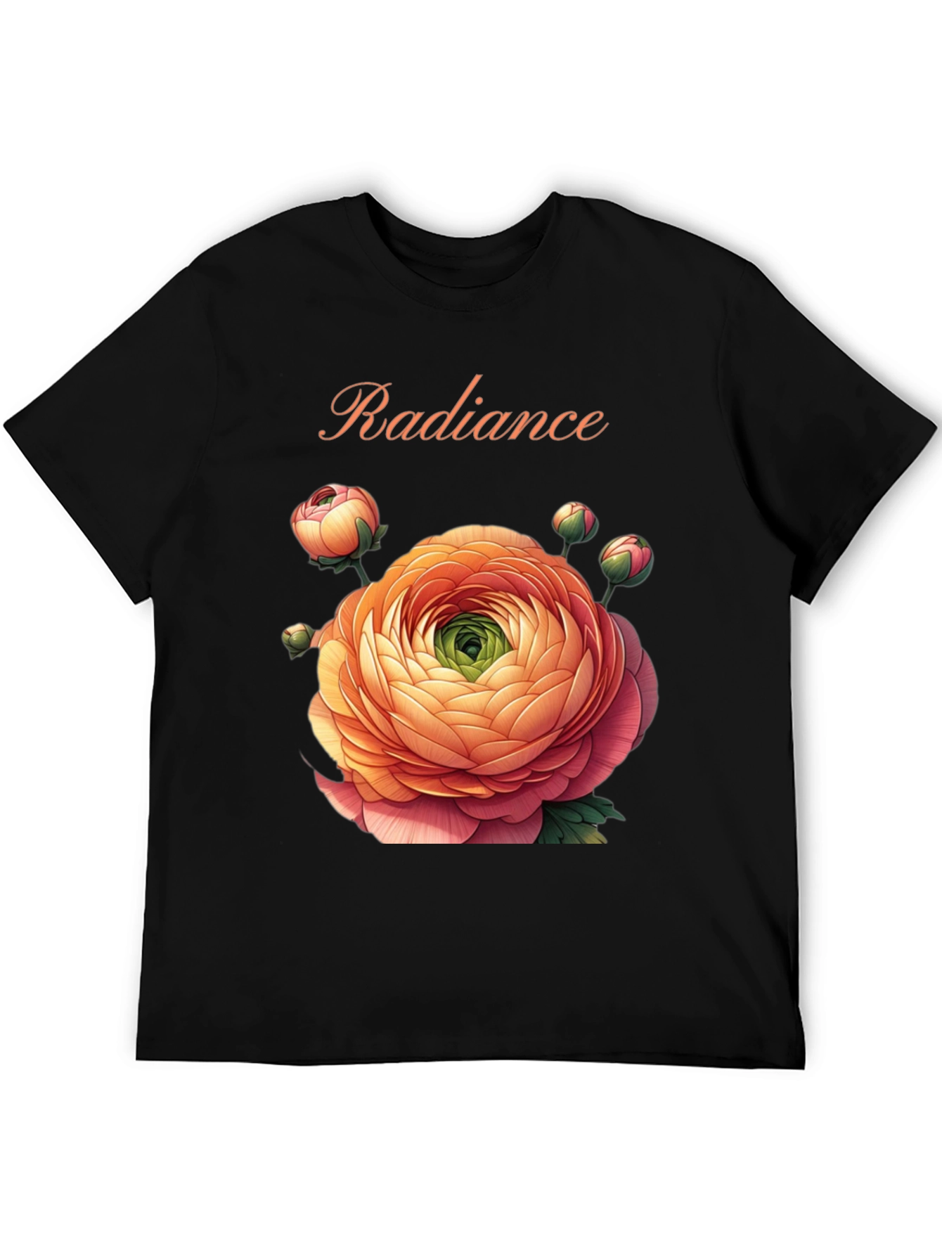 Radiance Floral Graphic Black T-Shirt