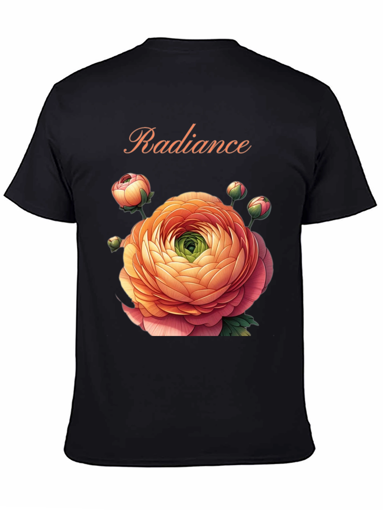 Radiance Floral Graphic Black T-Shirt