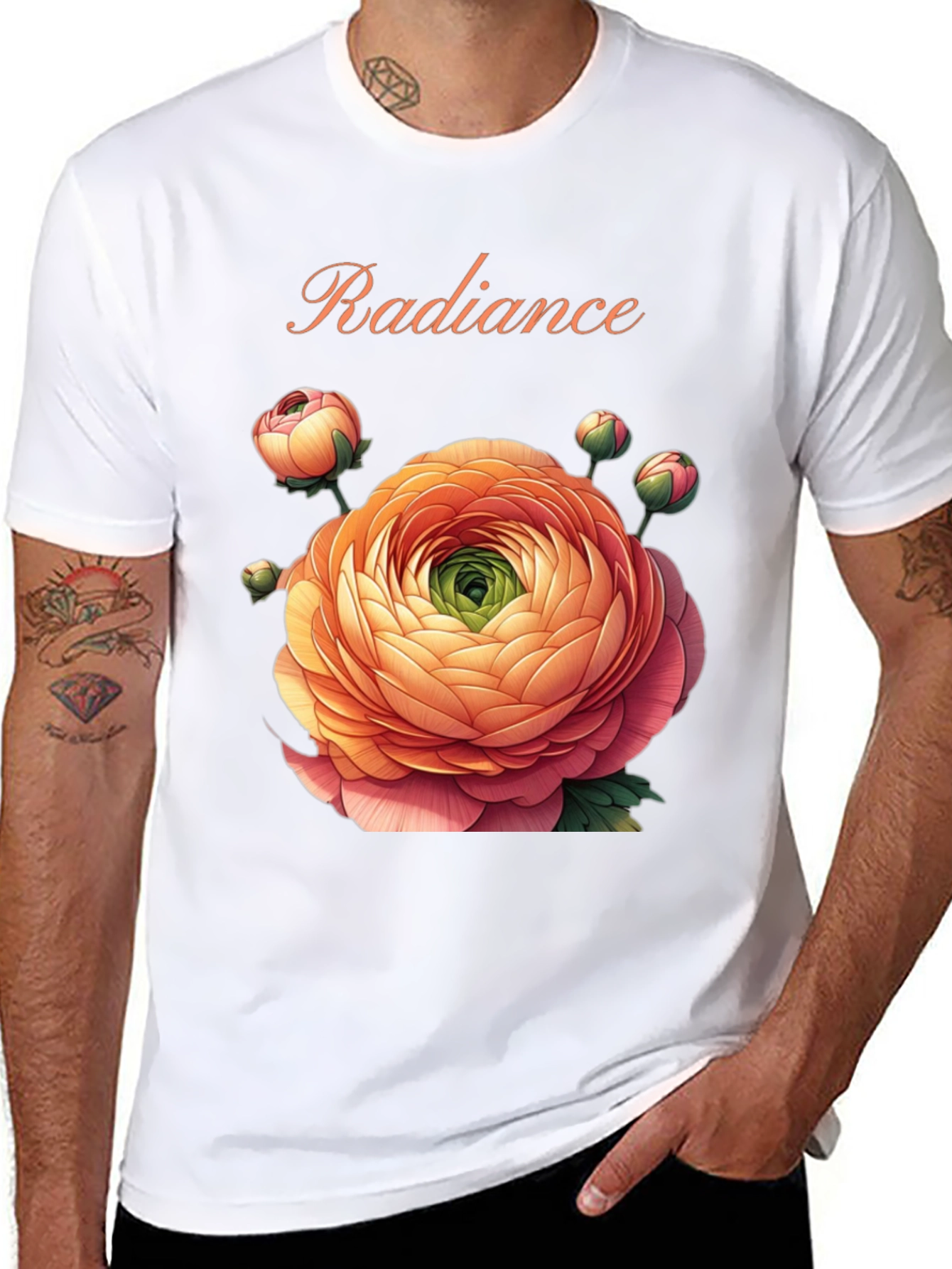 Radiance Floral Graphic Black T-Shirt