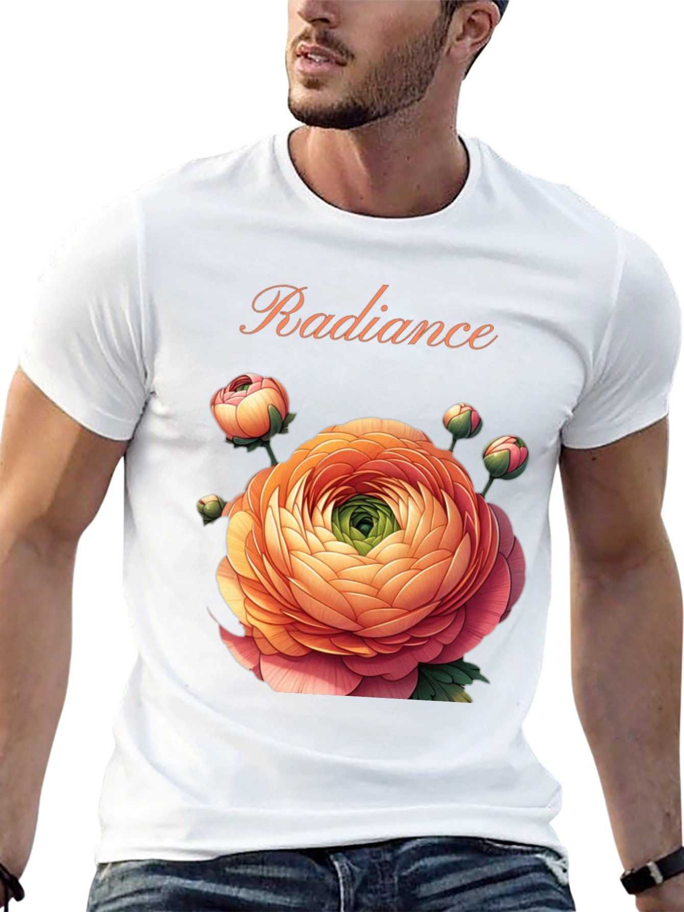 Radiance Floral Graphic Black T-Shirt
