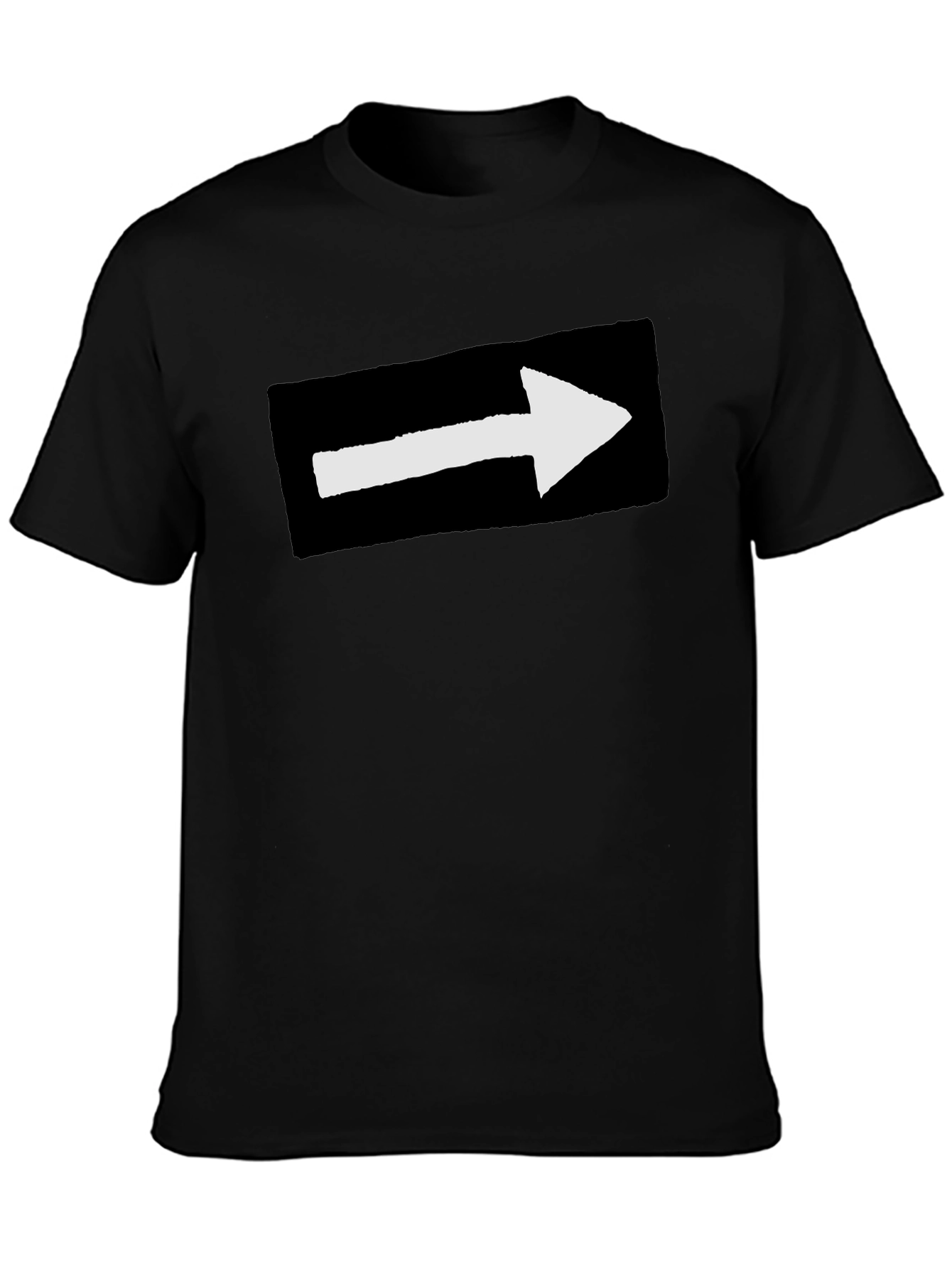 Arrow Graphic Tee - Black Cotton T-Shirt