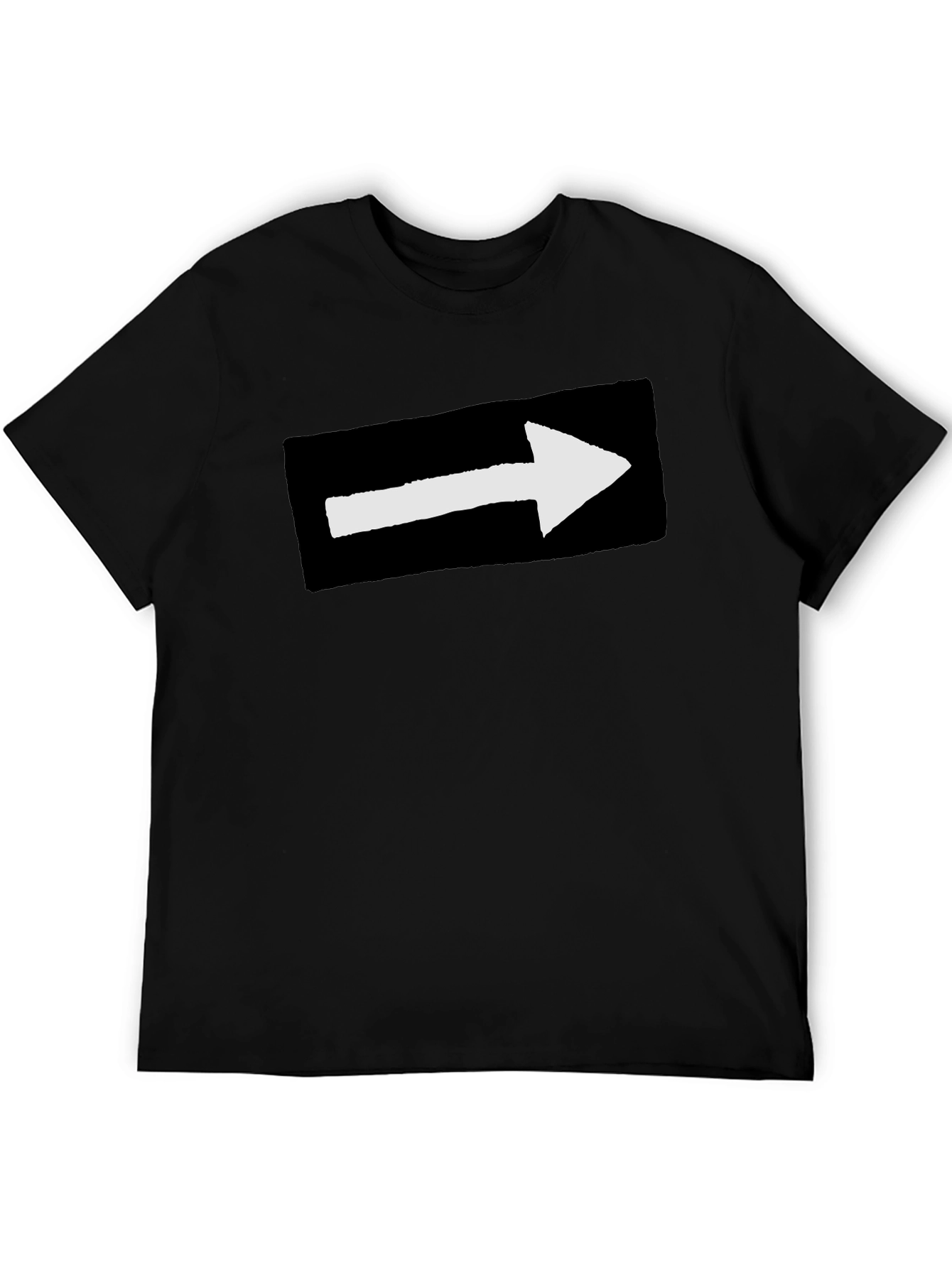 Arrow Graphic Tee - Black Cotton T-Shirt