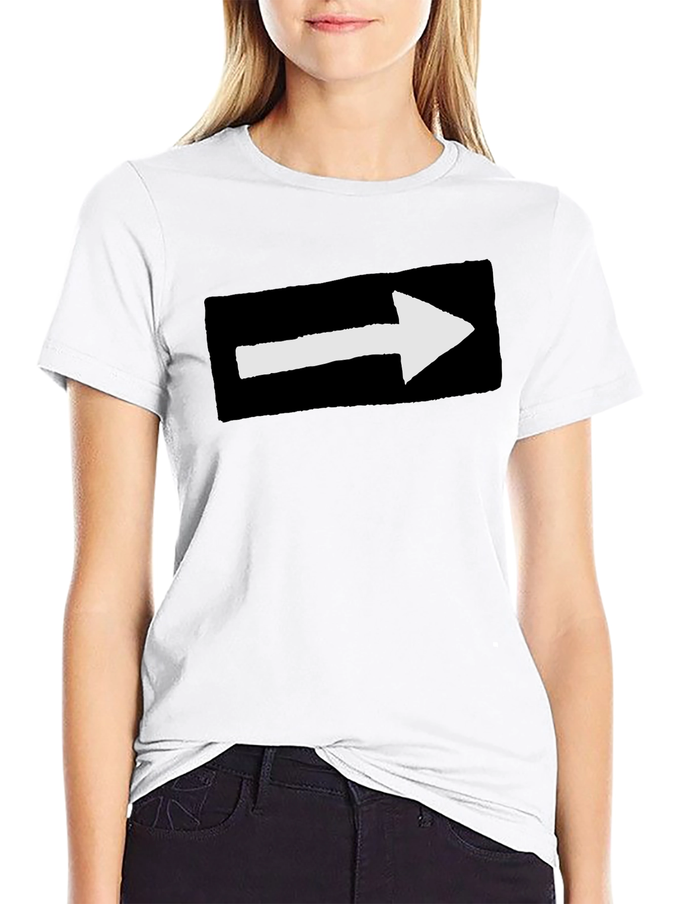 Arrow Graphic Tee - Black Cotton T-Shirt
