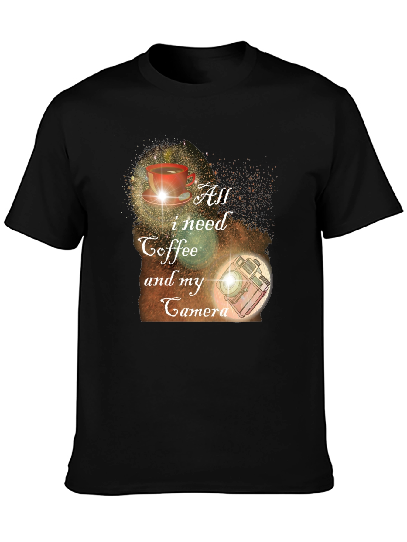 Coffee & Camera Graphic Tee - Black