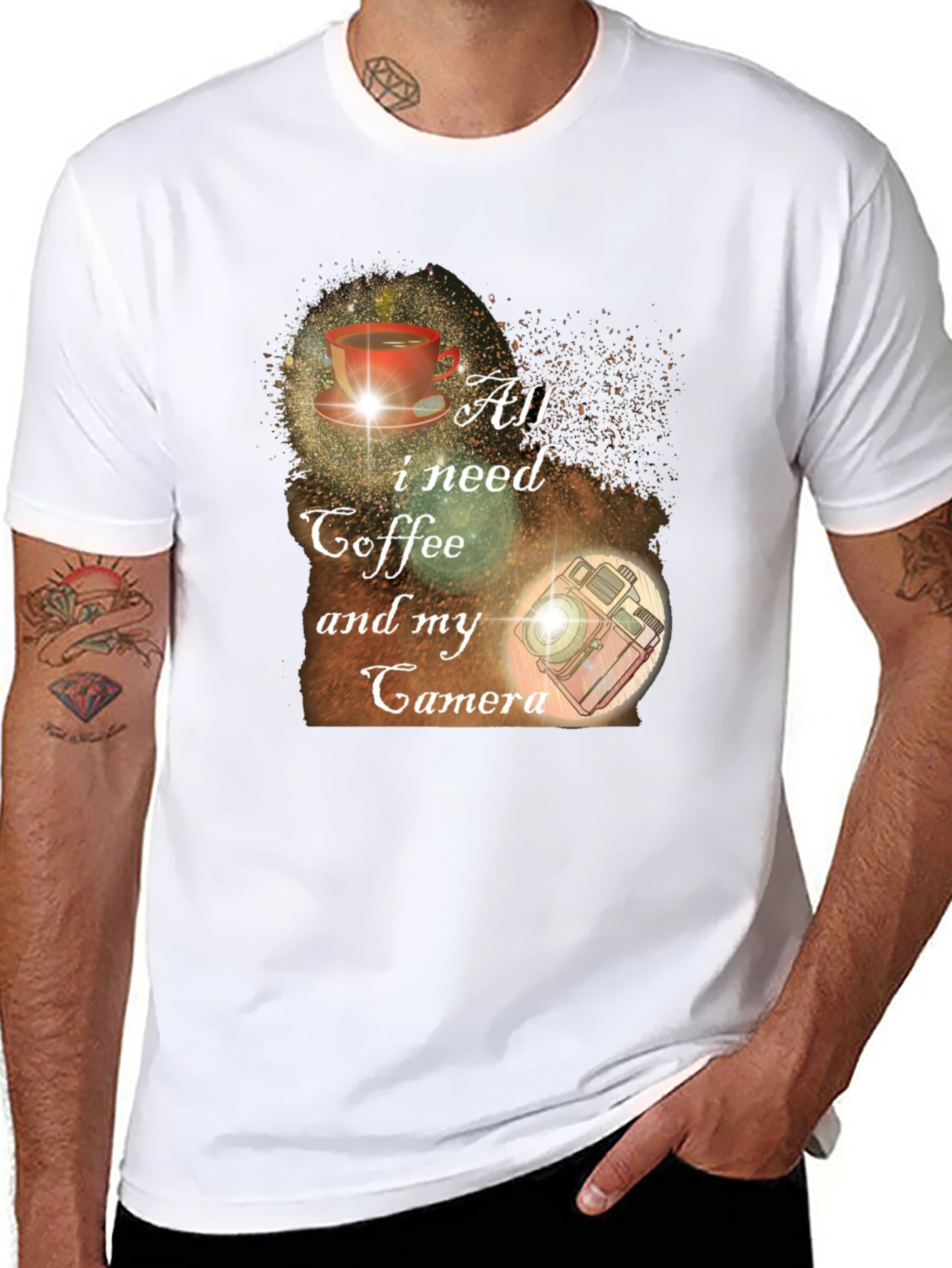 Coffee & Camera Graphic Tee - Black