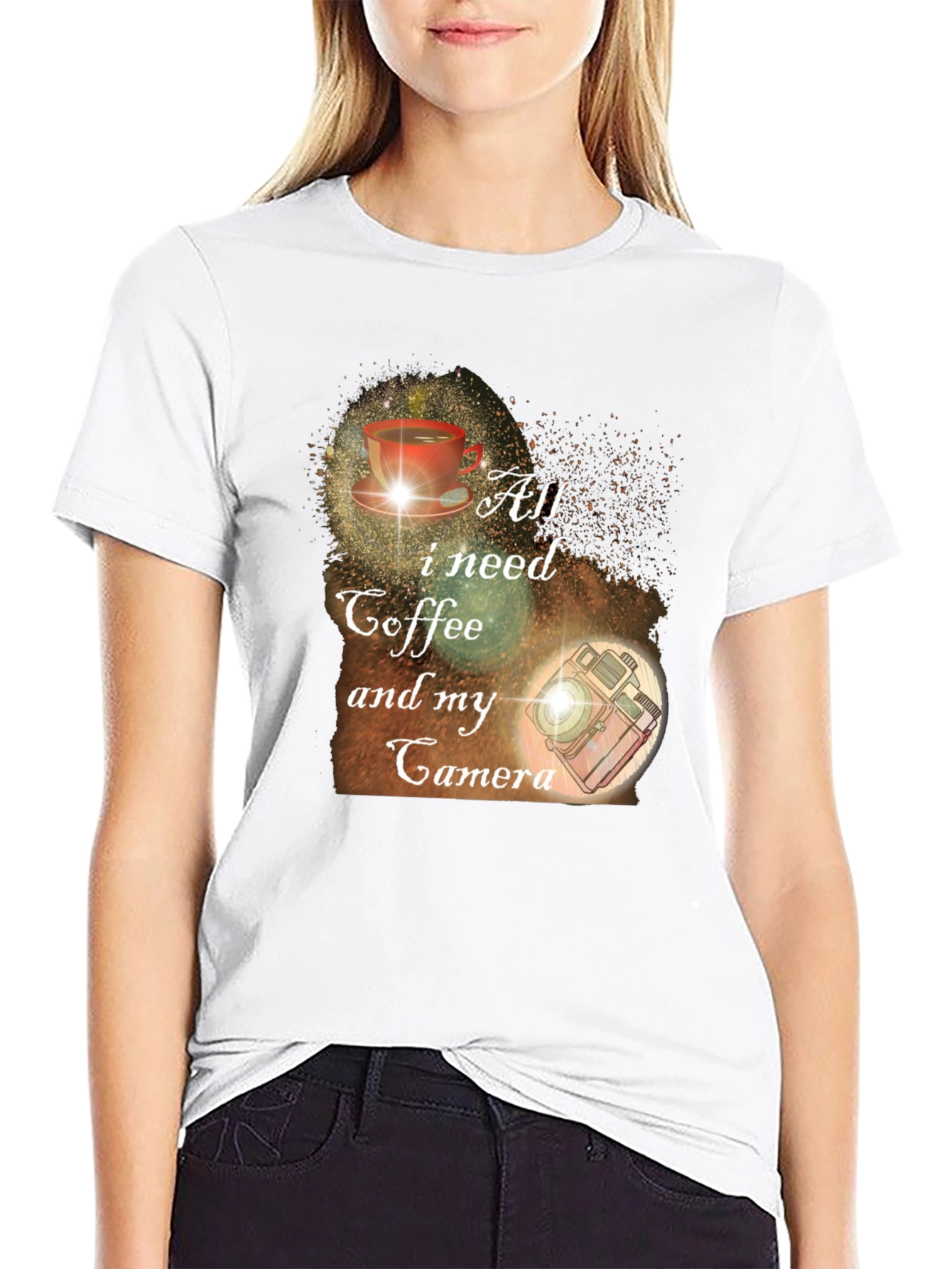 Coffee & Camera Graphic Tee - Black