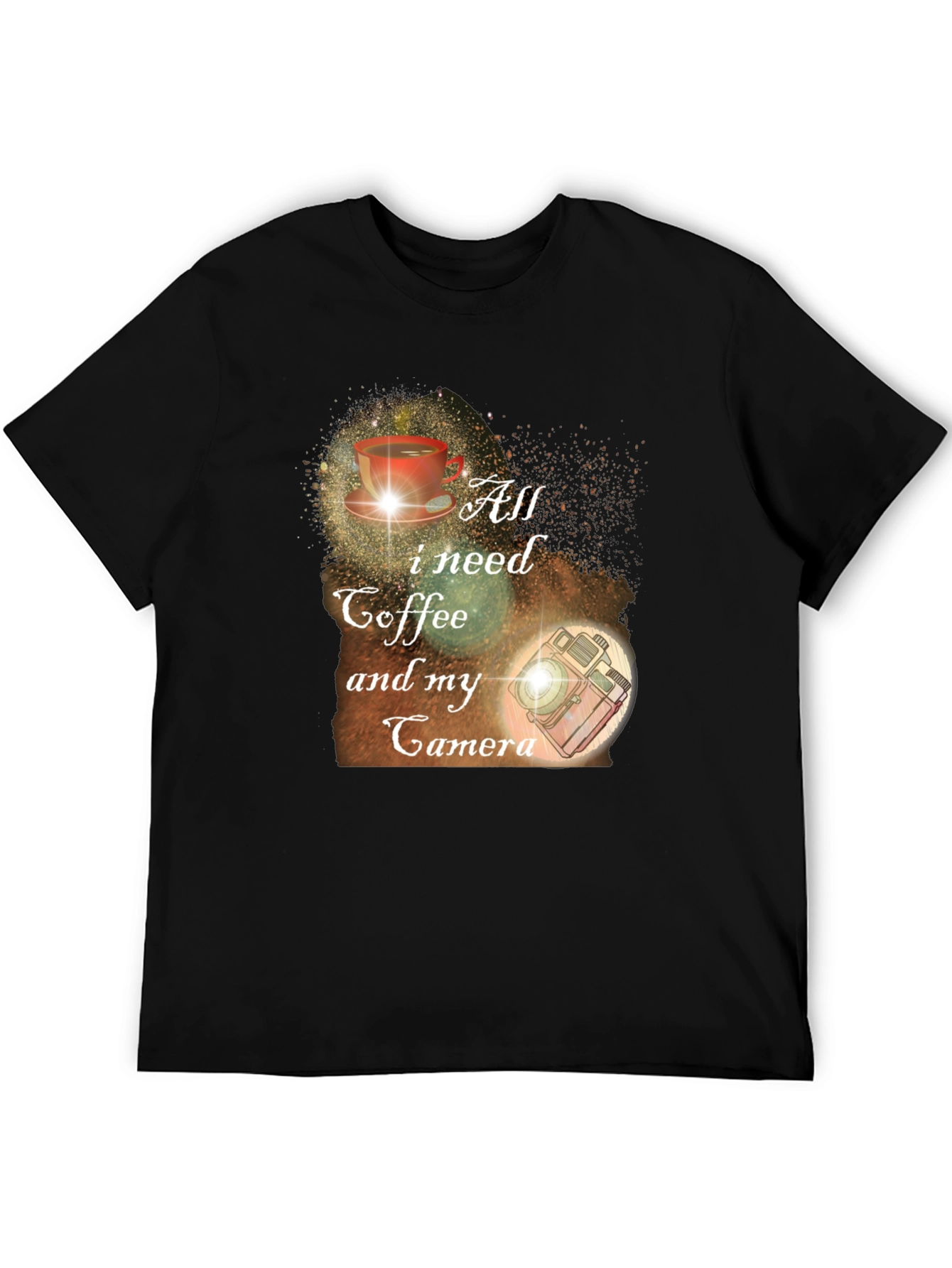 Coffee & Camera Graphic Tee - Black