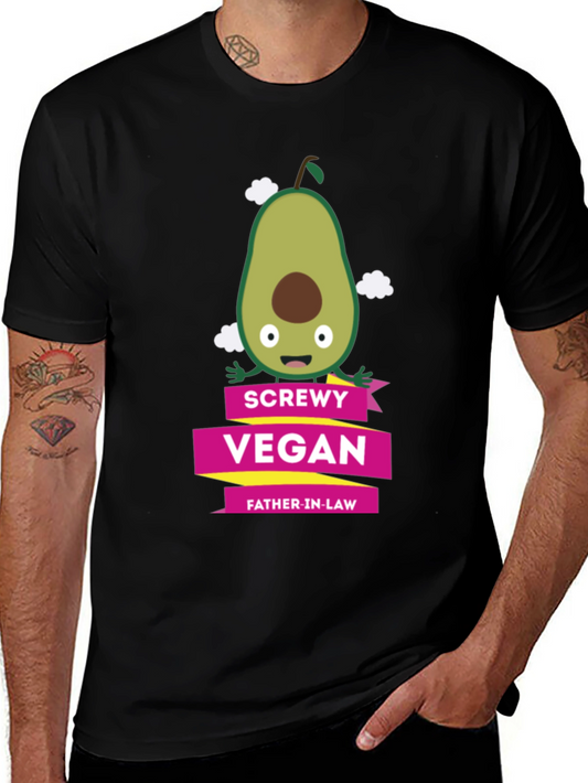 Screwly Vegan Father-in-Law T-Shirt Funny Avocado Graphic Tee