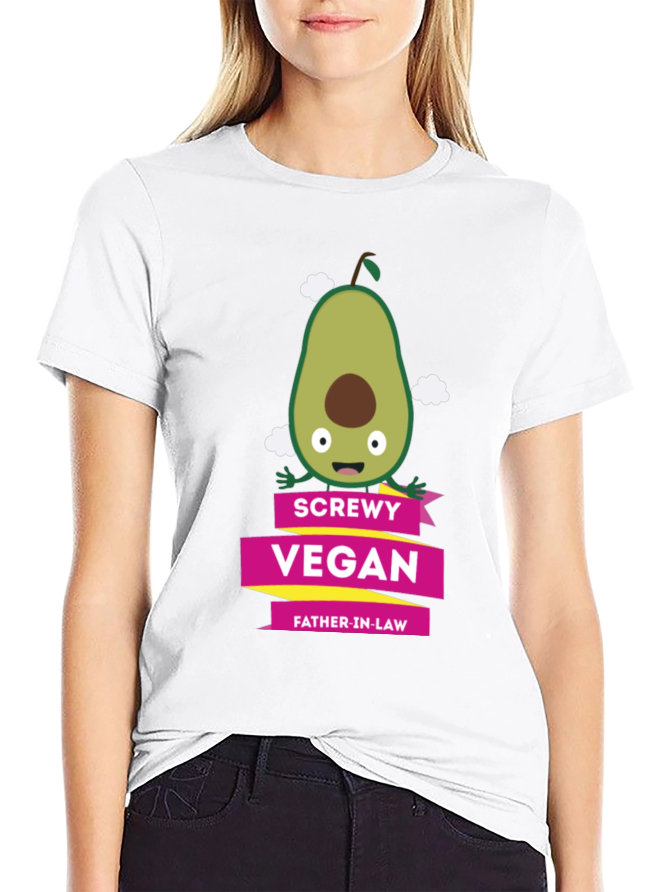 Screwly Vegan Father-in-Law T-Shirt Funny Avocado Graphic Tee