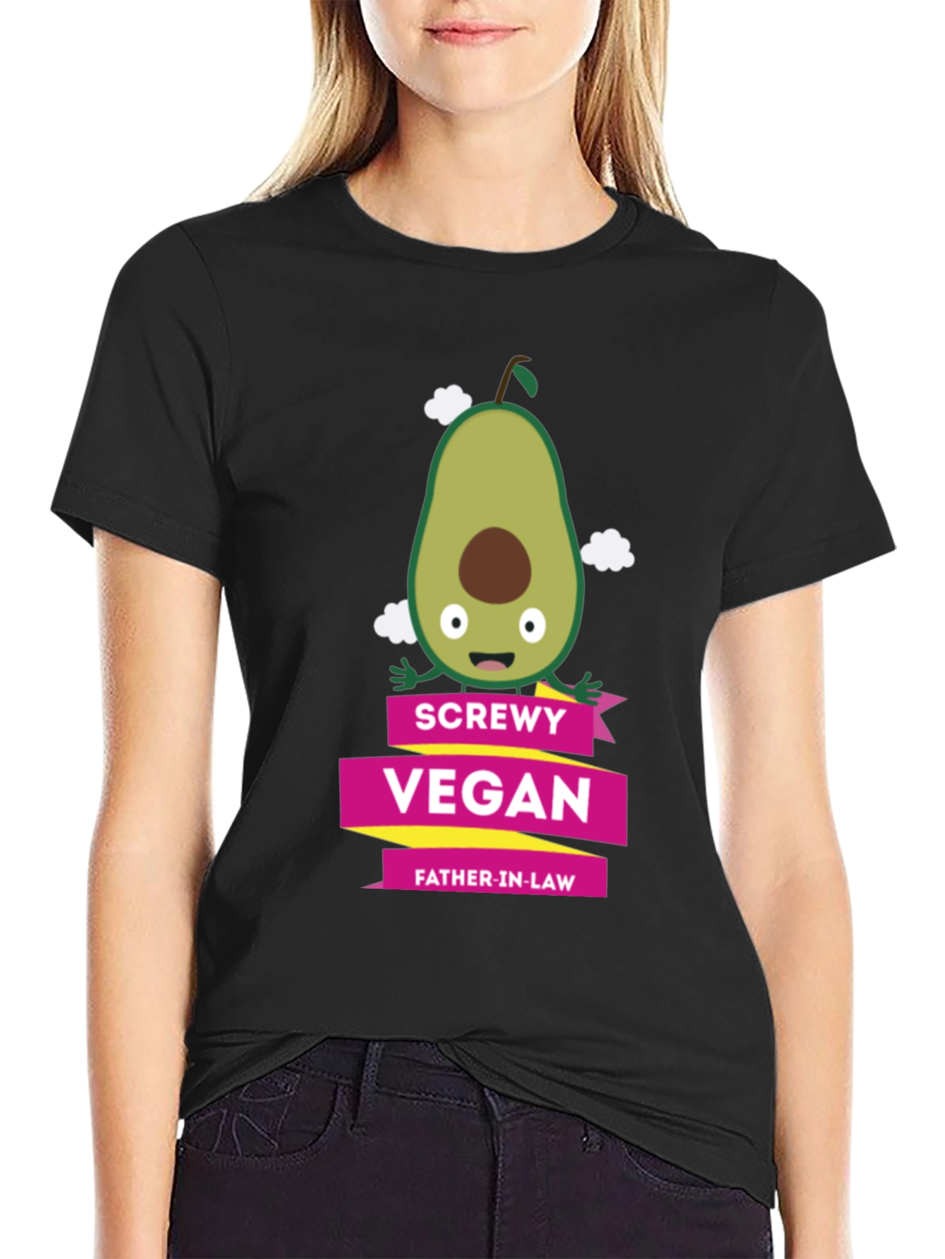 Screwly Vegan Father-in-Law T-Shirt Funny Avocado Graphic Tee
