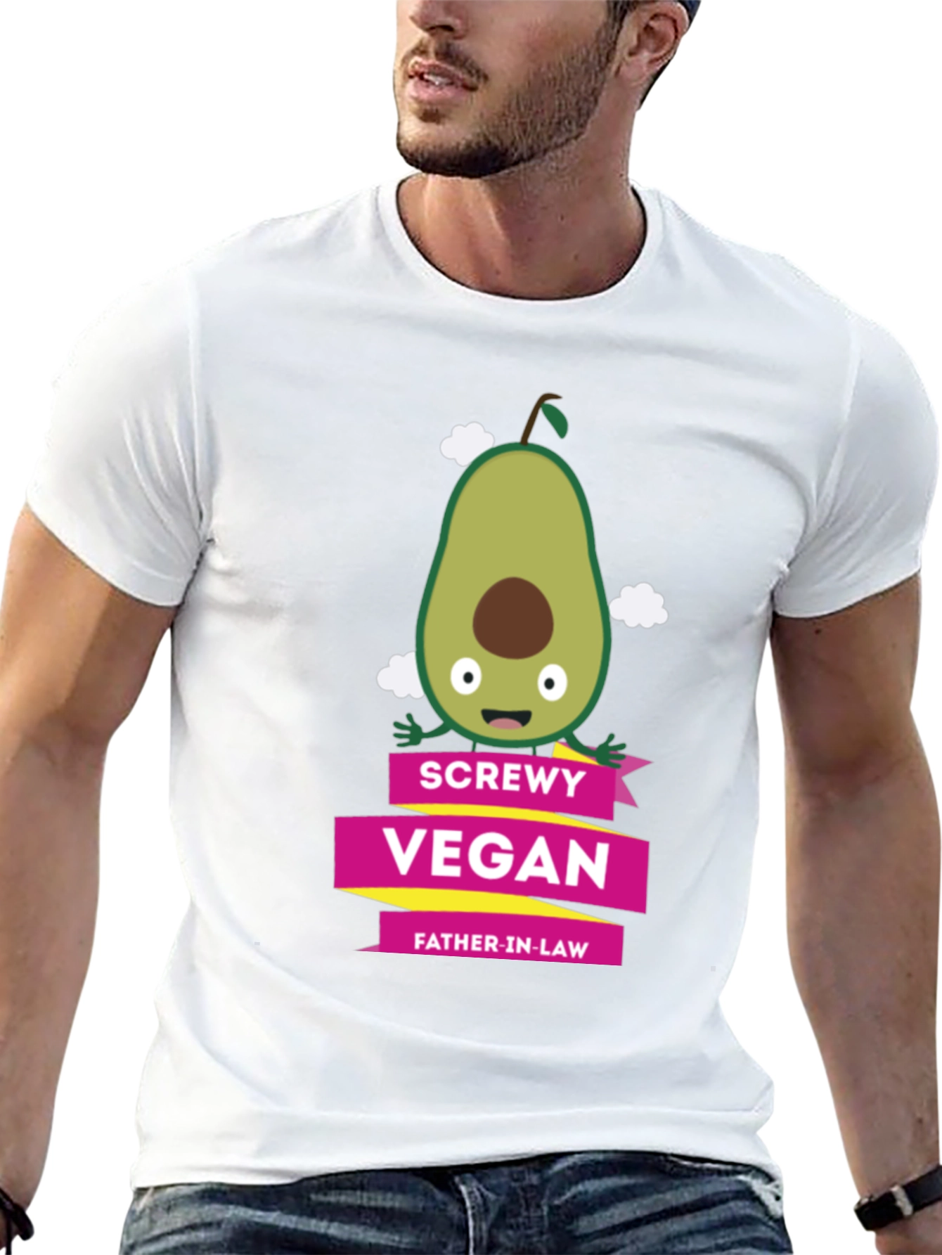 Screwly Vegan Father-in-Law T-Shirt Funny Avocado Graphic Tee