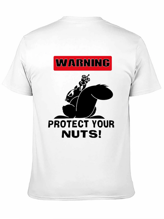 Warning Protect Your Nuts! Humor Graphic Tee