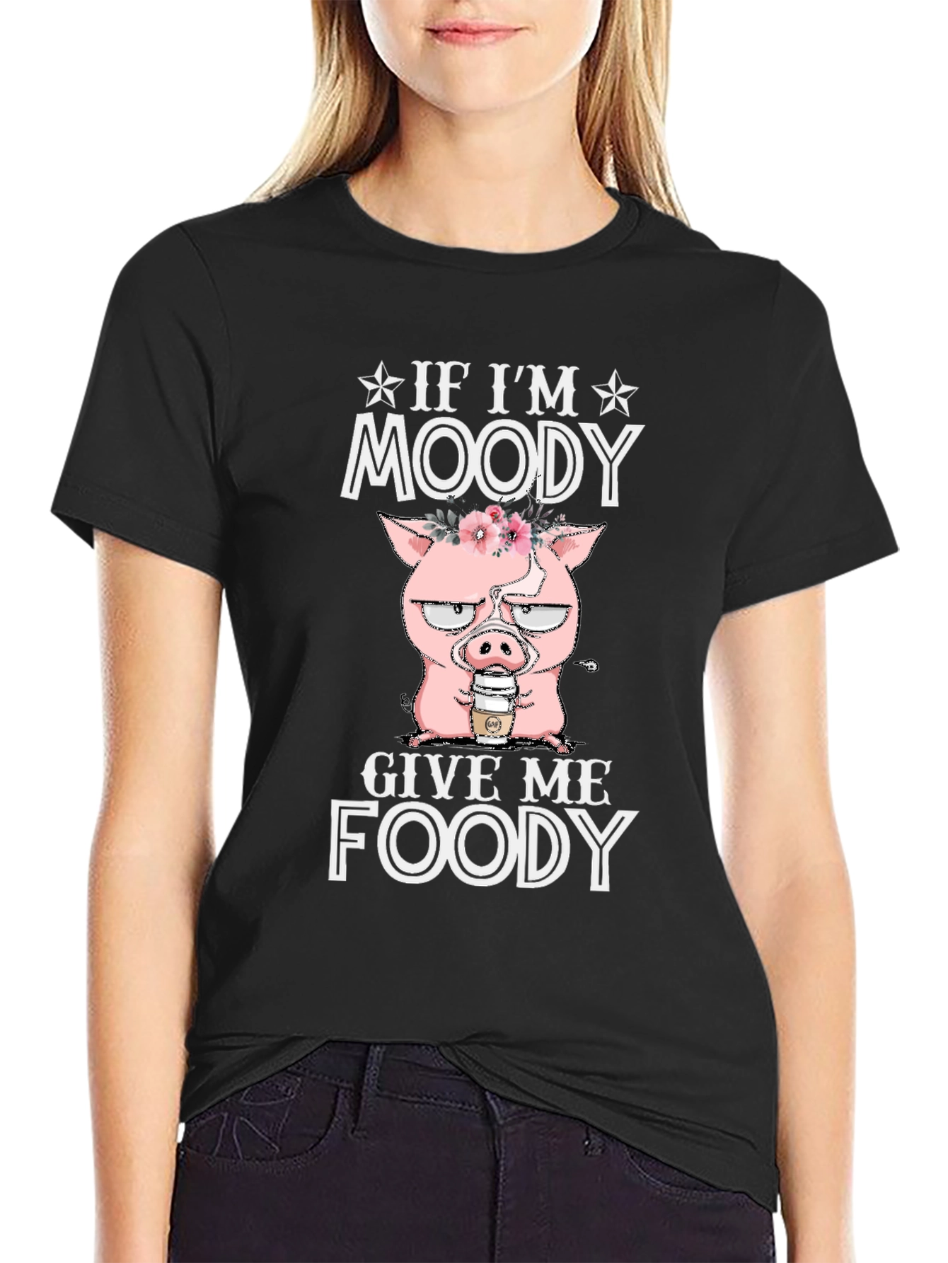 Moody Pig Foody Graphic T-Shirt
