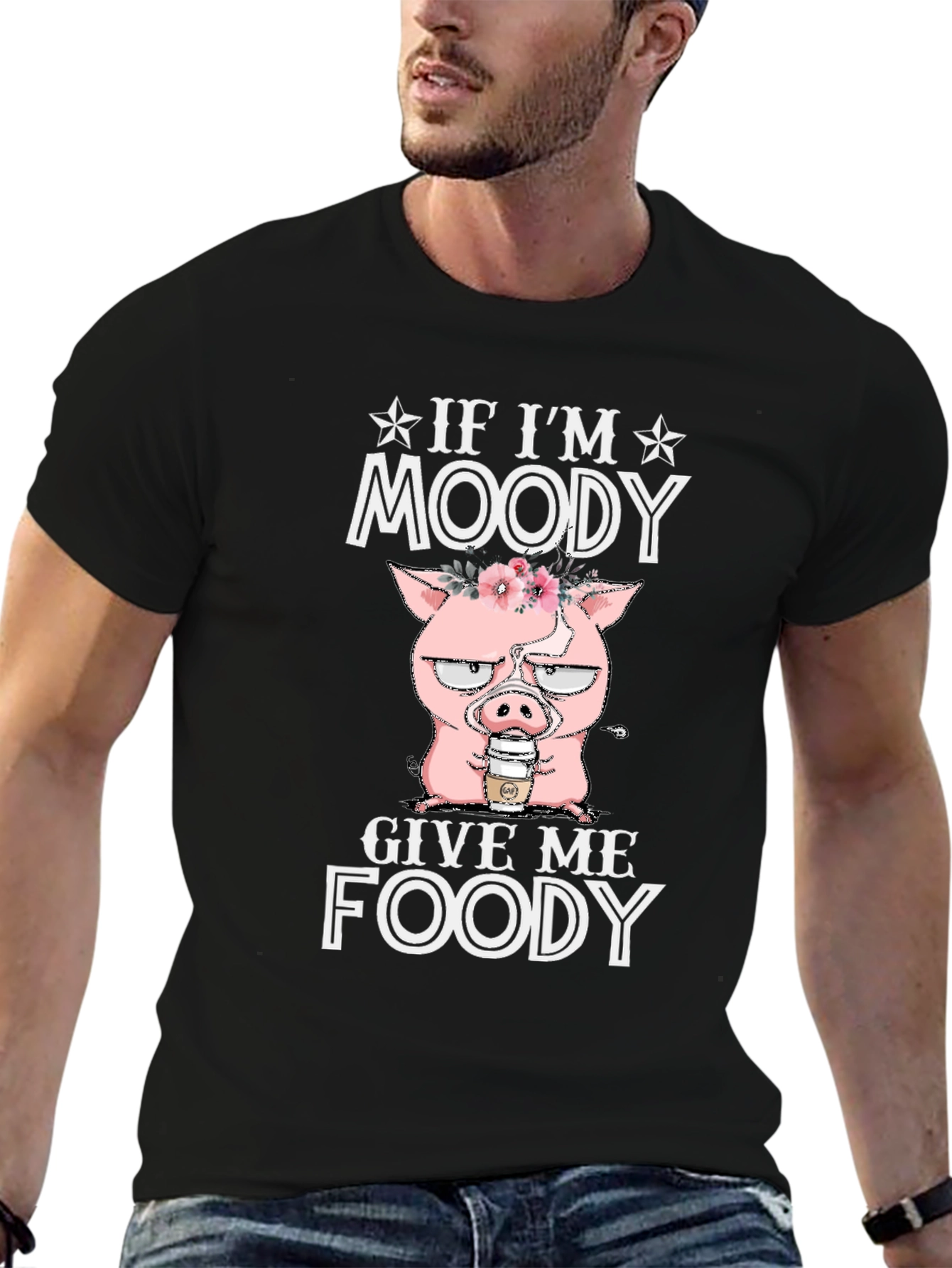 Moody Pig Foody Graphic T-Shirt
