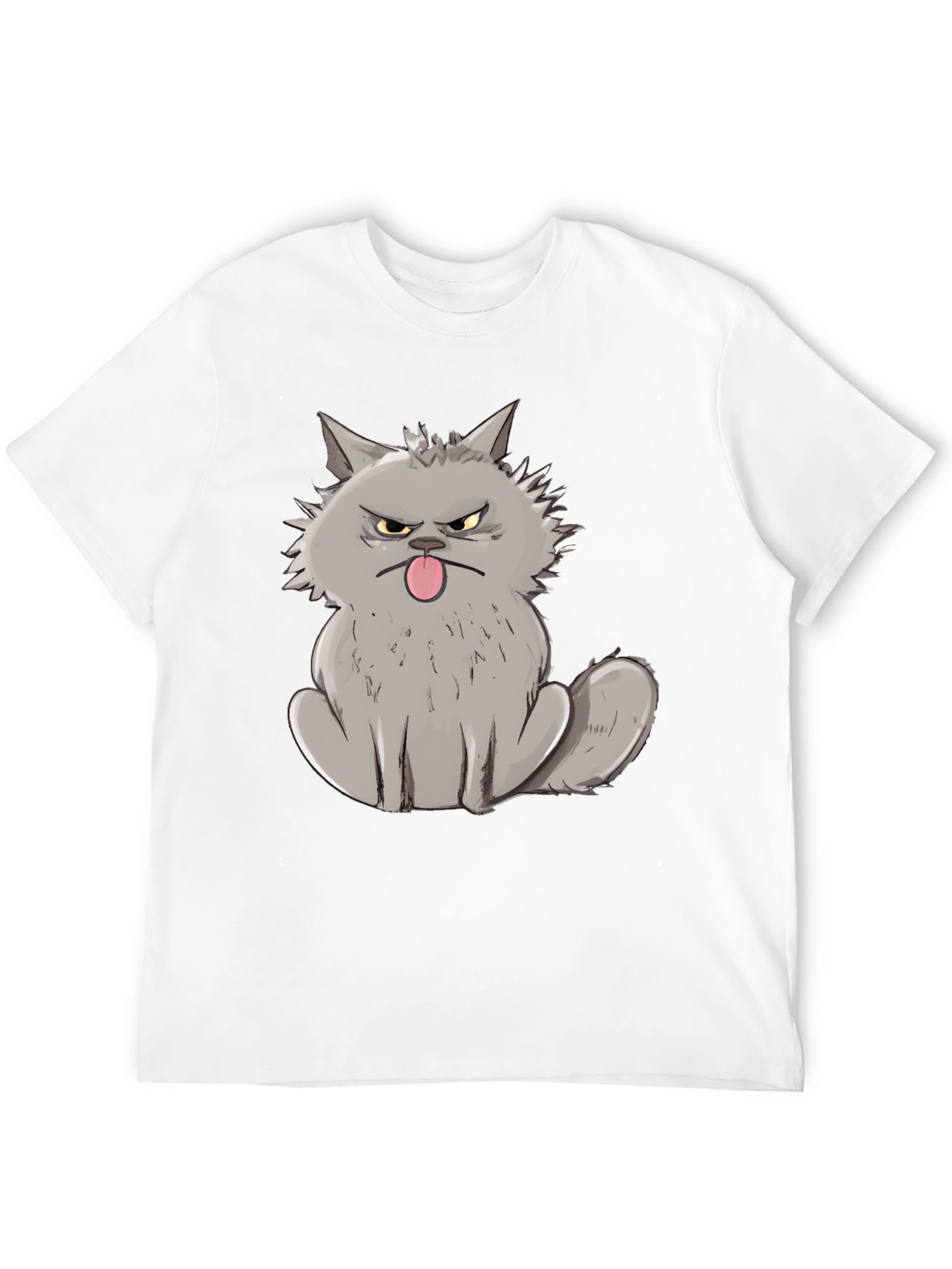 Grumpy Cat Graphic Tee - Black Cotton T-Shirt