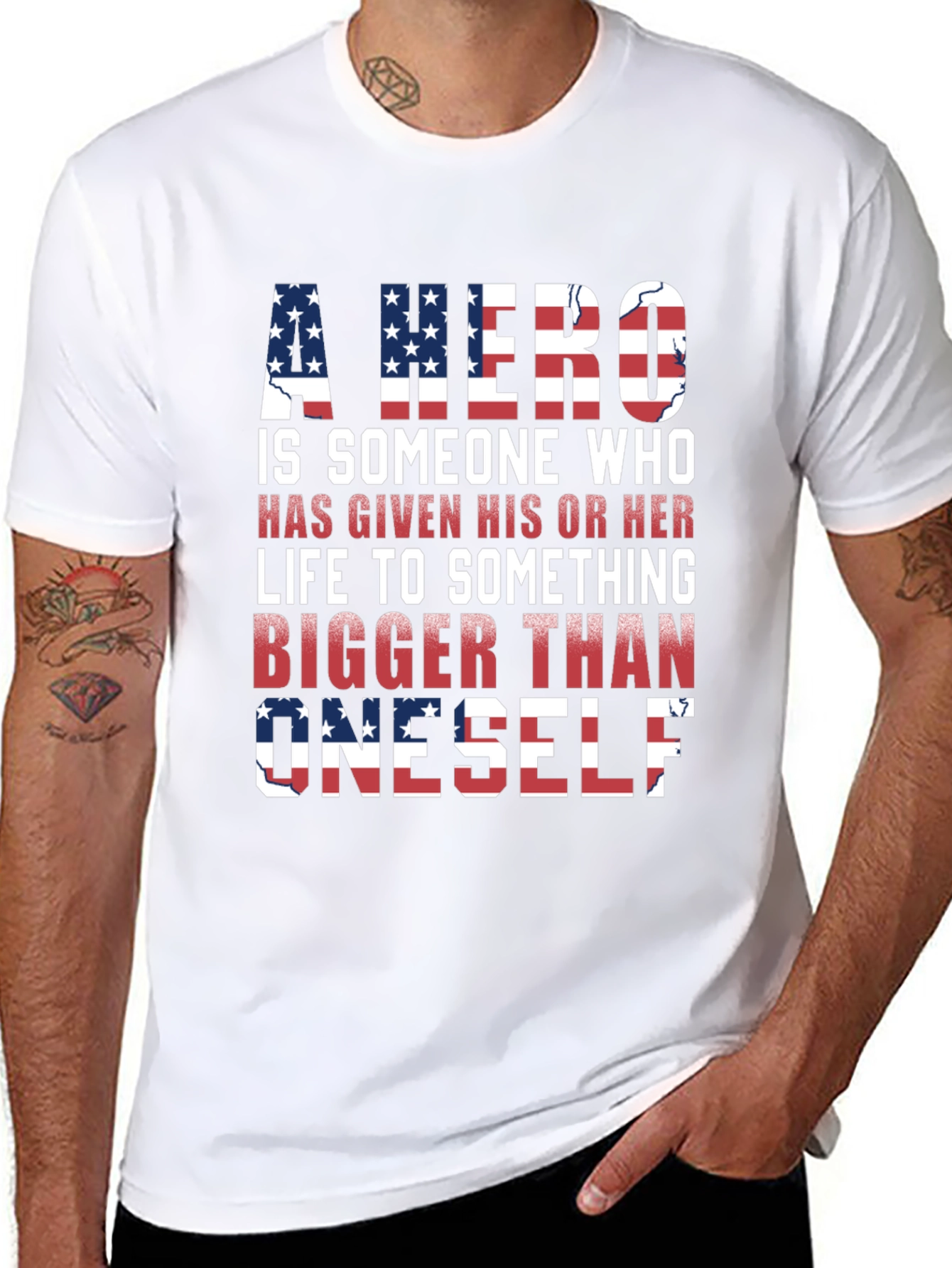 Patriotic Hero T-Shirt: American Flag Design