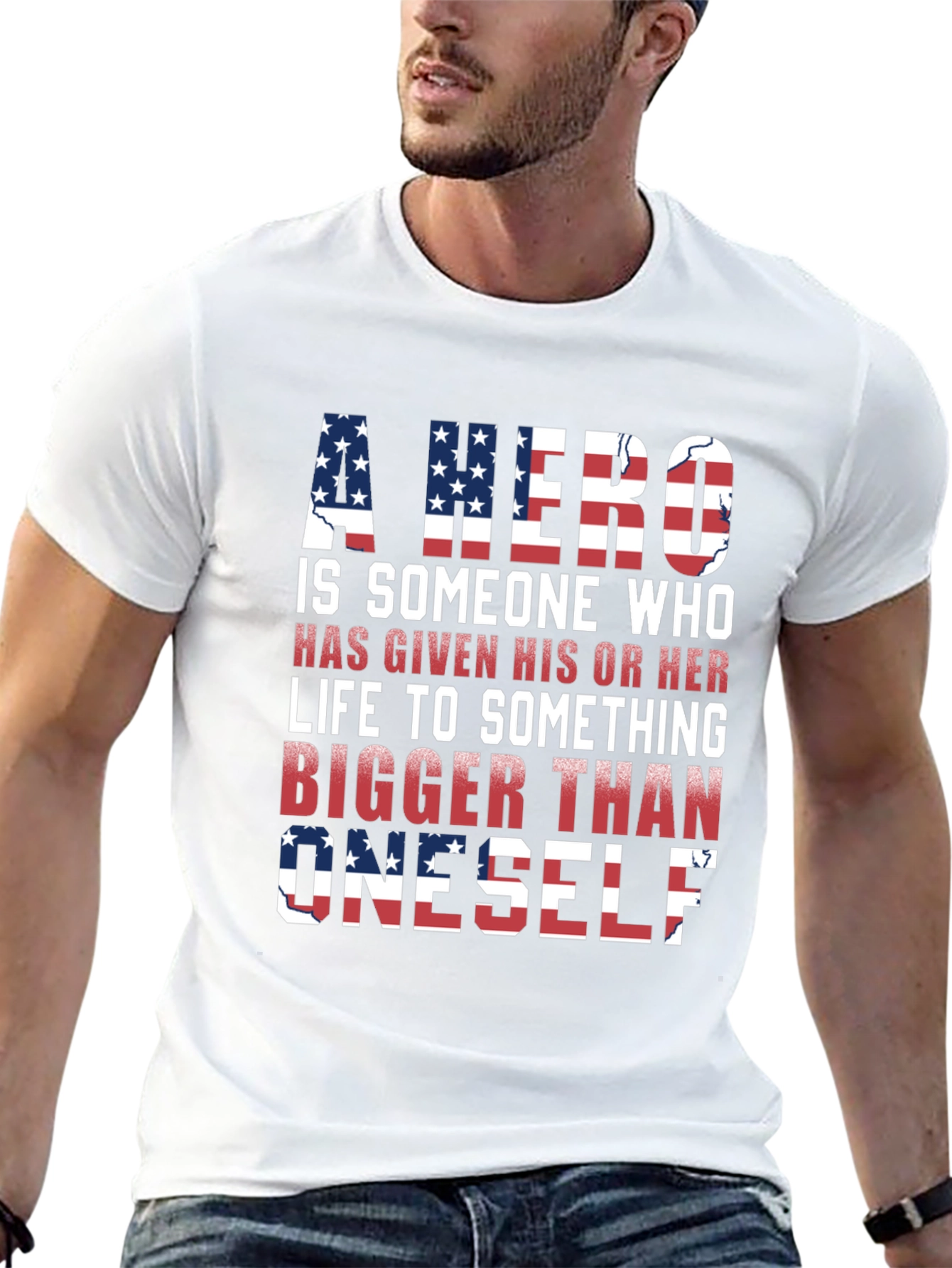 Patriotic Hero T-Shirt: American Flag Design