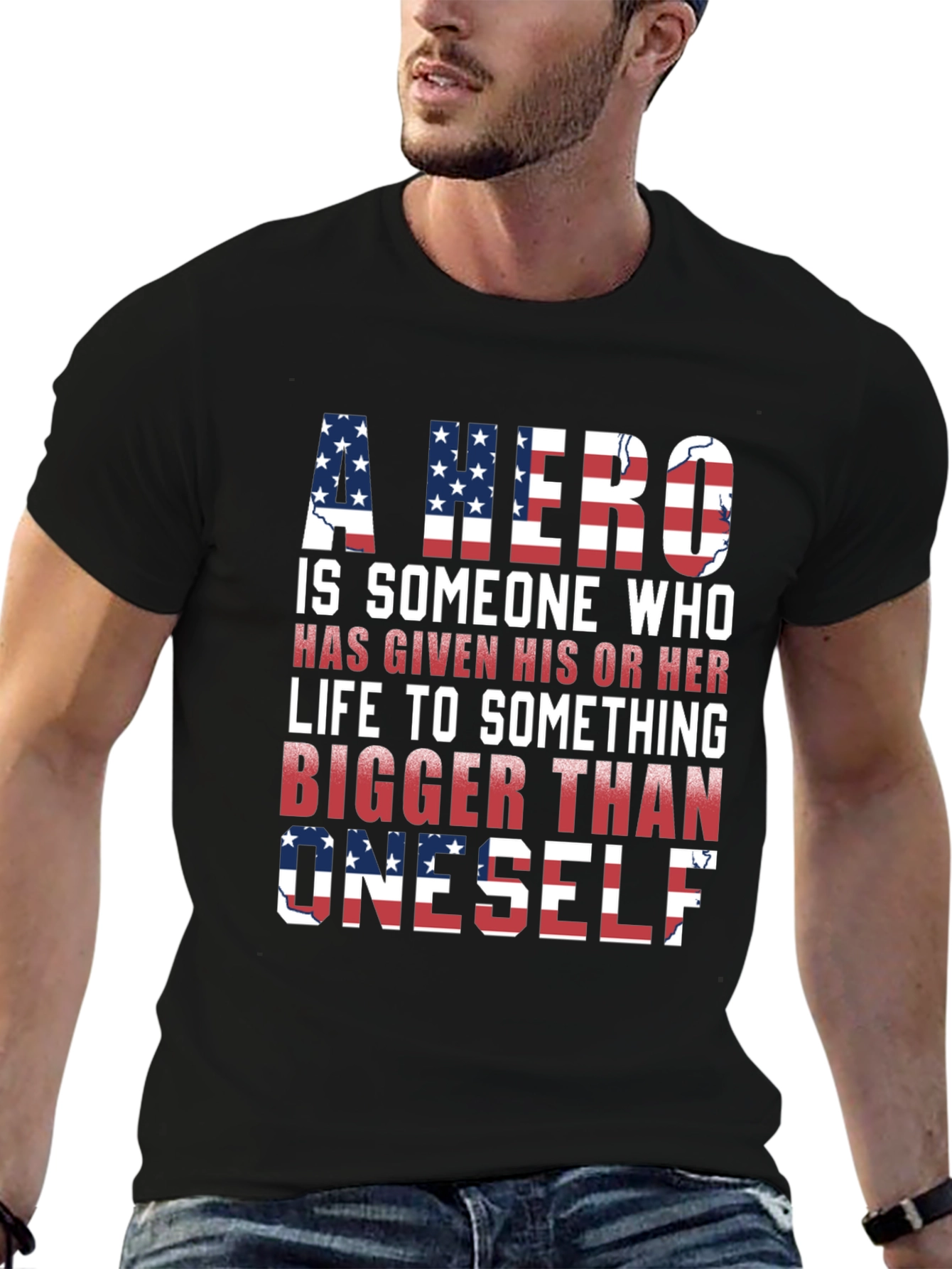 Patriotic Hero T-Shirt: American Flag Design