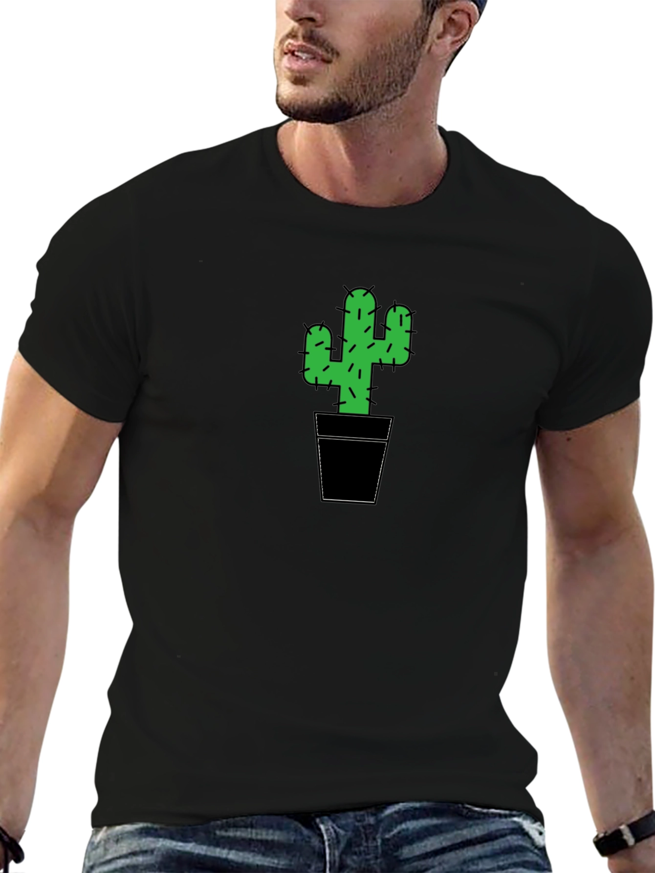 Cactus Graphic Tee - Cool & Trendy Black T-Shirt