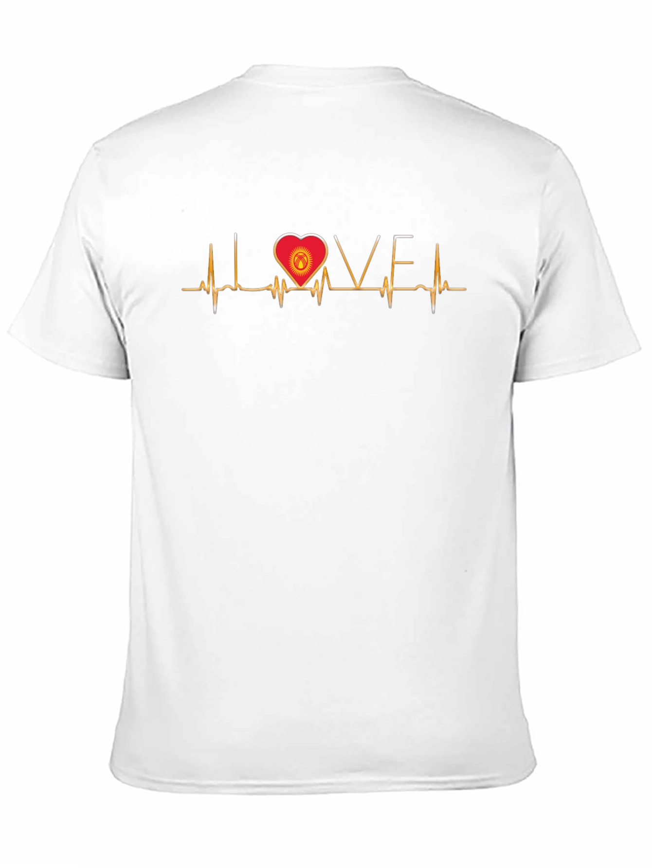 Love Kyrgyzstan Heartbeat T-Shirt - Black