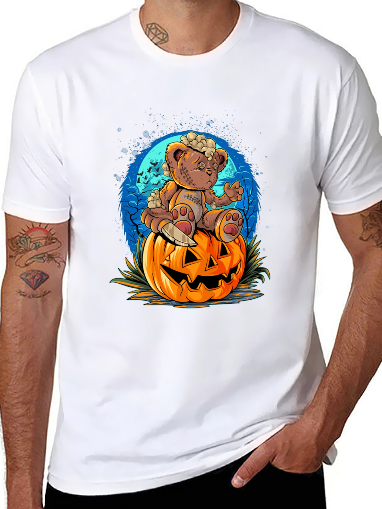Halloween Teddy Bear Pumpkin T-Shirt