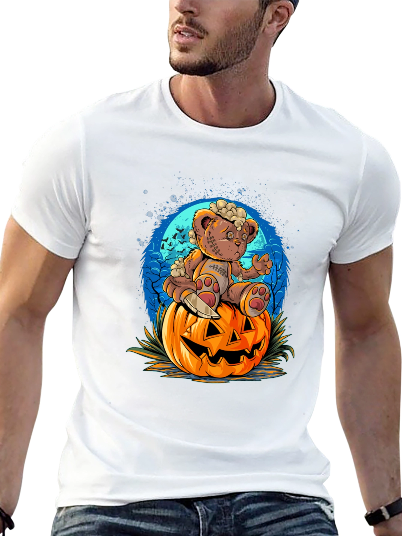 Halloween Teddy Bear Pumpkin T-Shirt